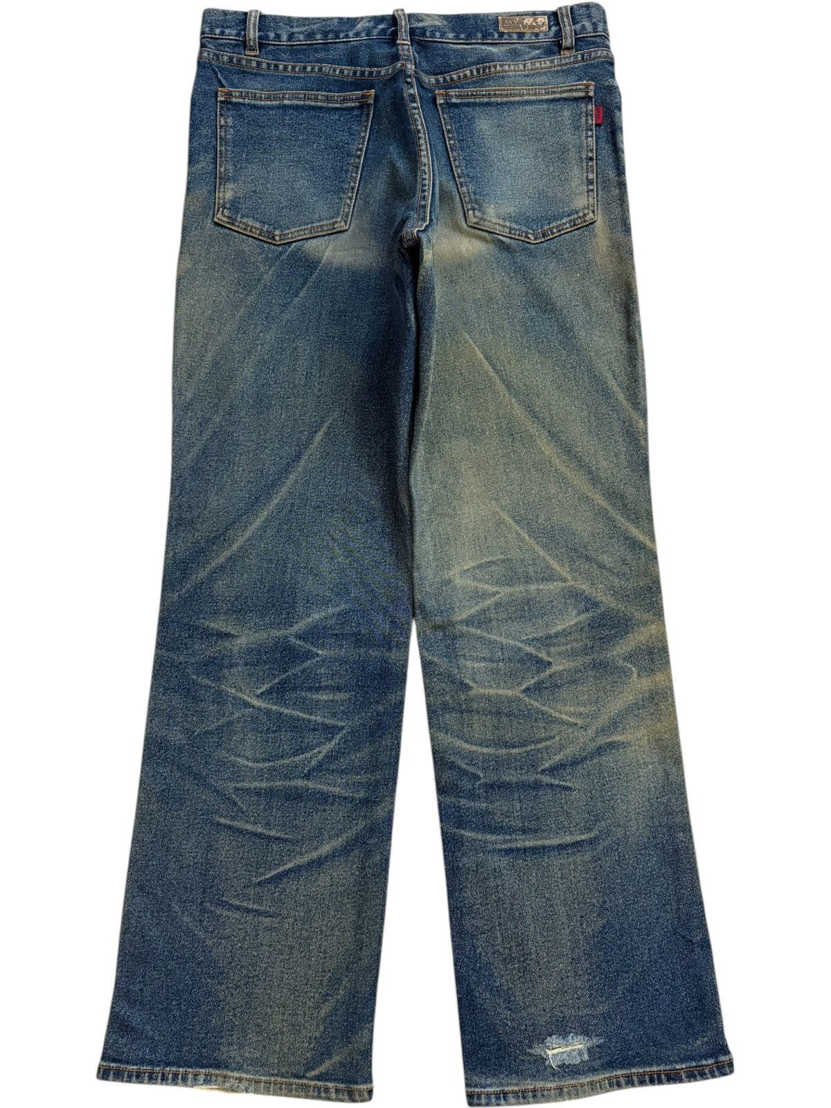 Japanese Brand Vintage Japanese Brand Honeycomb Mud Wash Baggy Jeans Size US 32 / EU 48 - 2 Thumbnail