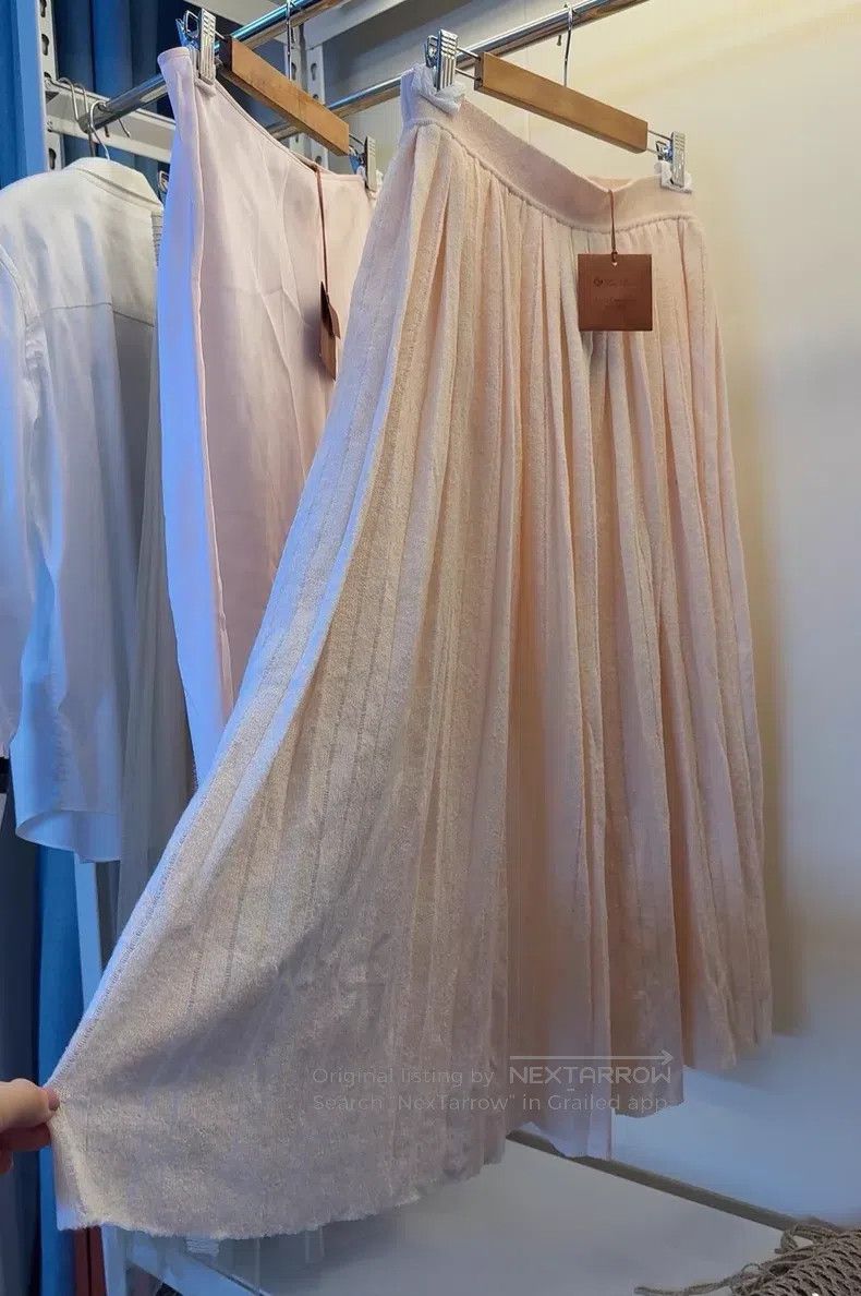 Loro Piana Loro Piana size XL Cherry Blossom Pink Cashmere Pleated Ski Size 22" - 5 Thumbnail