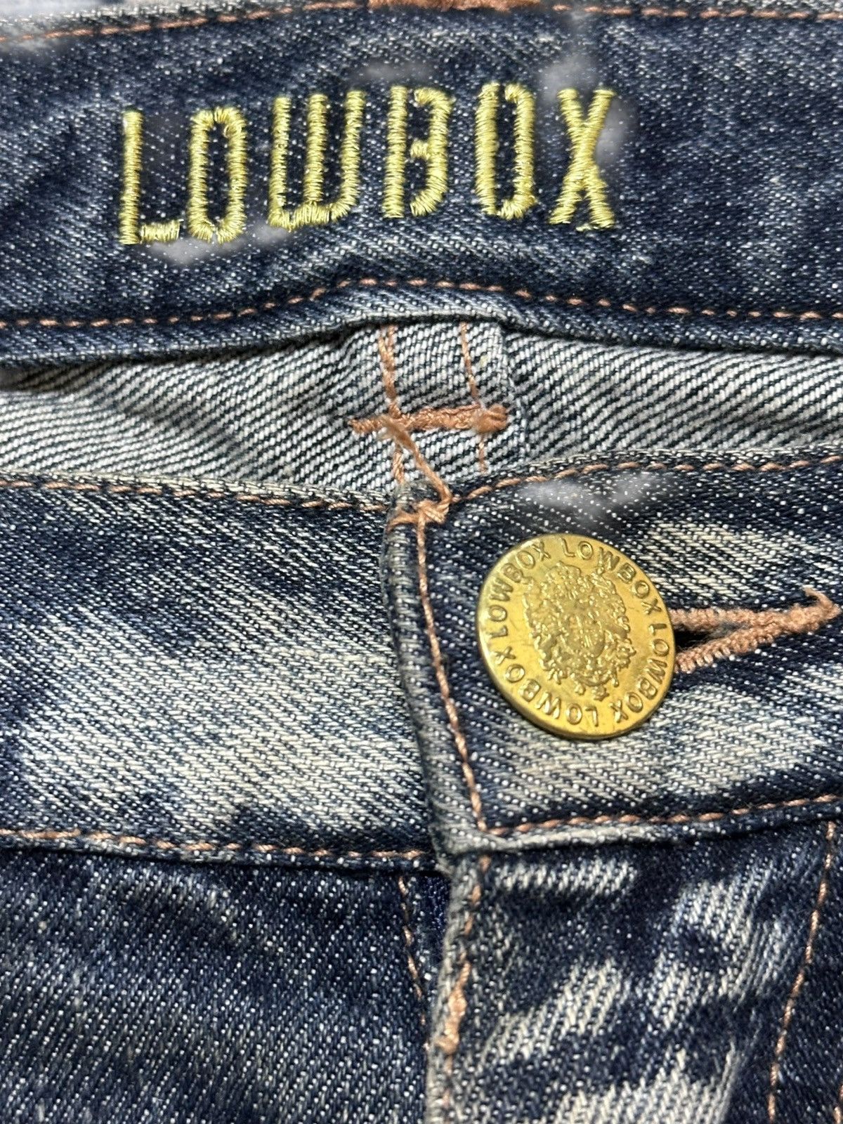 LOWBOX Vintage Lowbox Flare Art Wash Grunge Distressed Denim Size US 33 - 6 Thumbnail