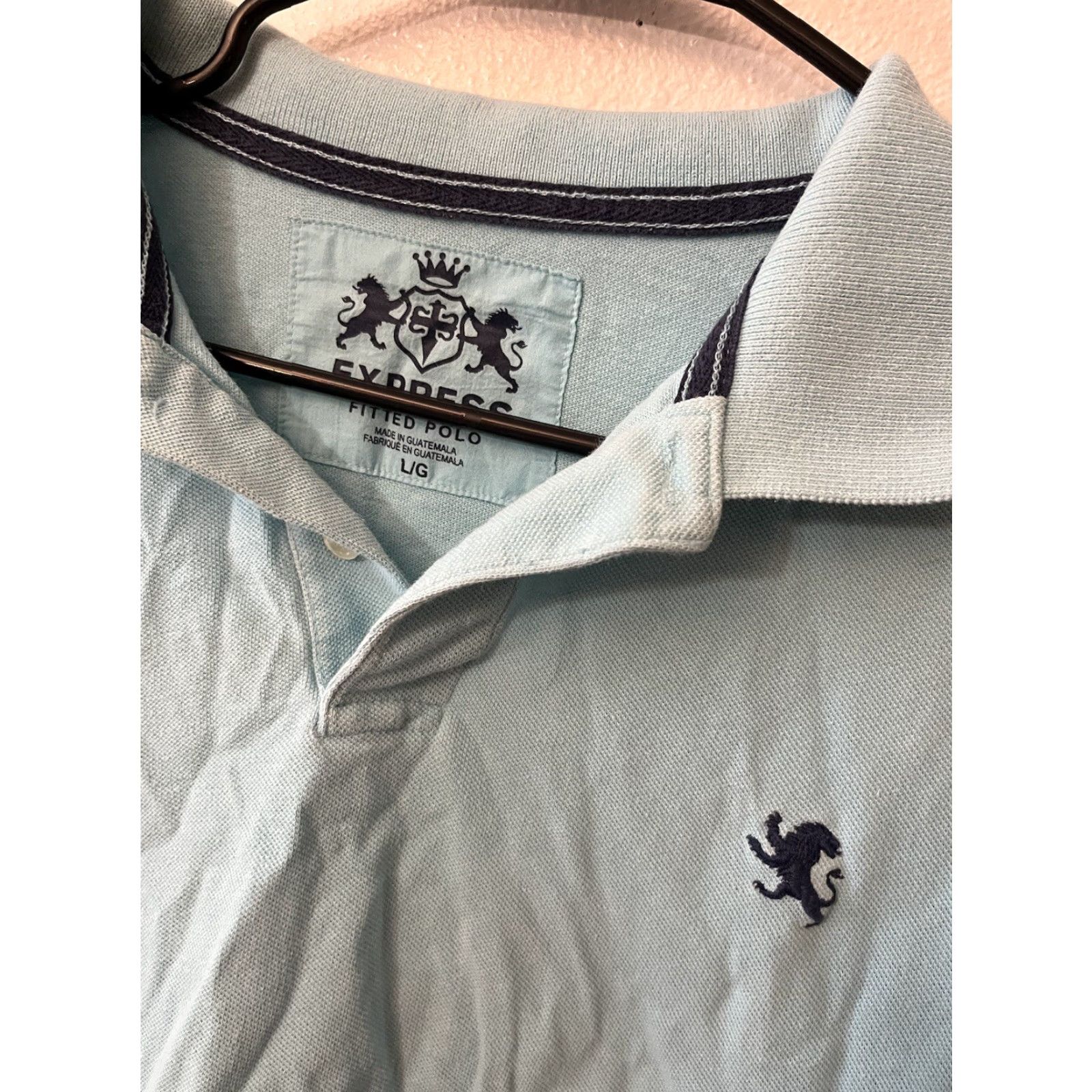 Express EXPRESS Modern Fit Polo Shirt Mens Large Blue Short Sleeve Cotton Logo Polo Shirt - Express Shirt Mens L Blue Polo Athletic Fit Casual Men’s Size L Size US L / EU 52-54 / 3 - 2 Thumbnail