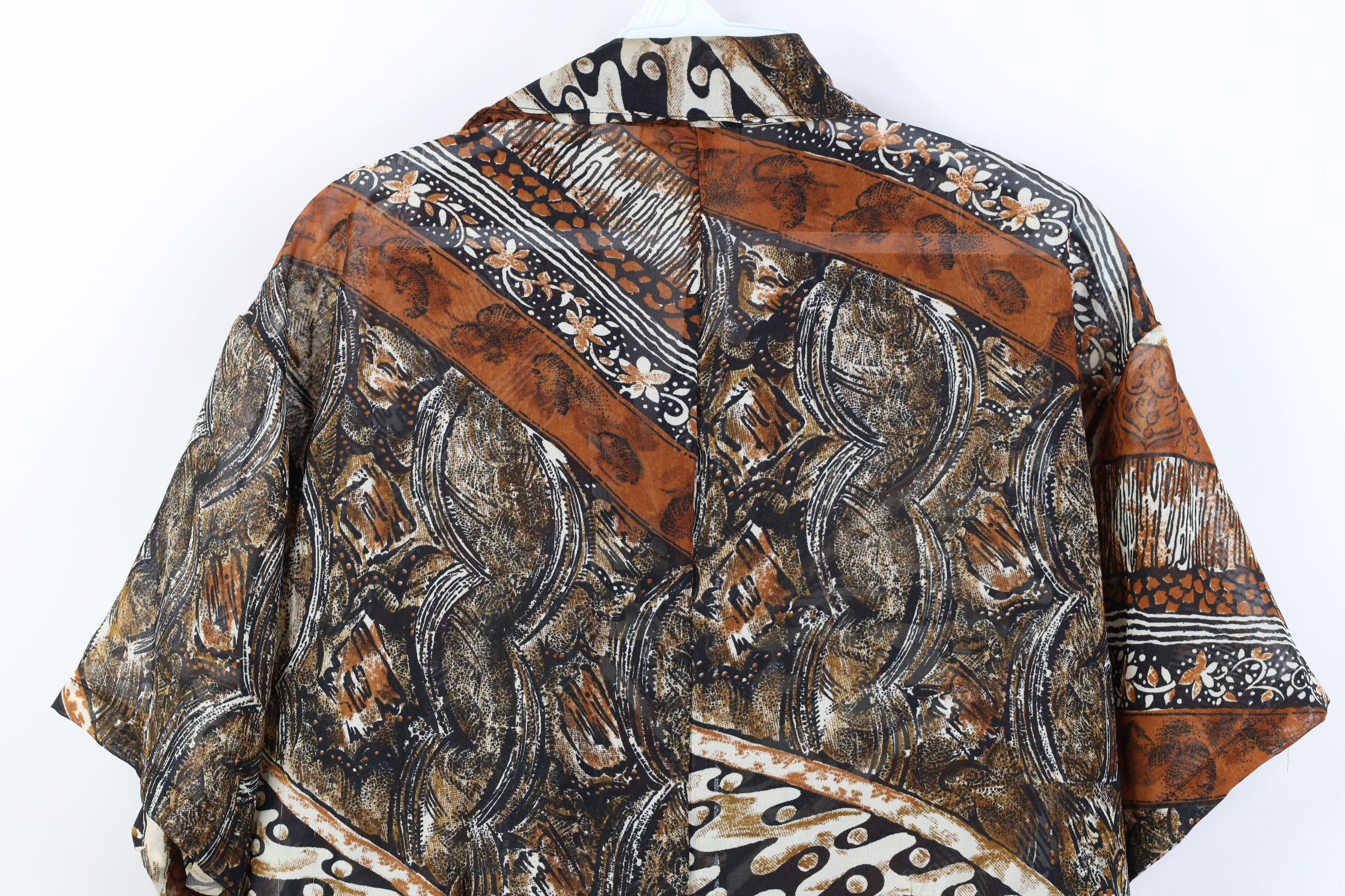 Vintage Vintage 90s Streetwear Gabardine Safari Bush Button Shirt Size XXL / US 16-18 / IT 52-54 - 10 Thumbnail