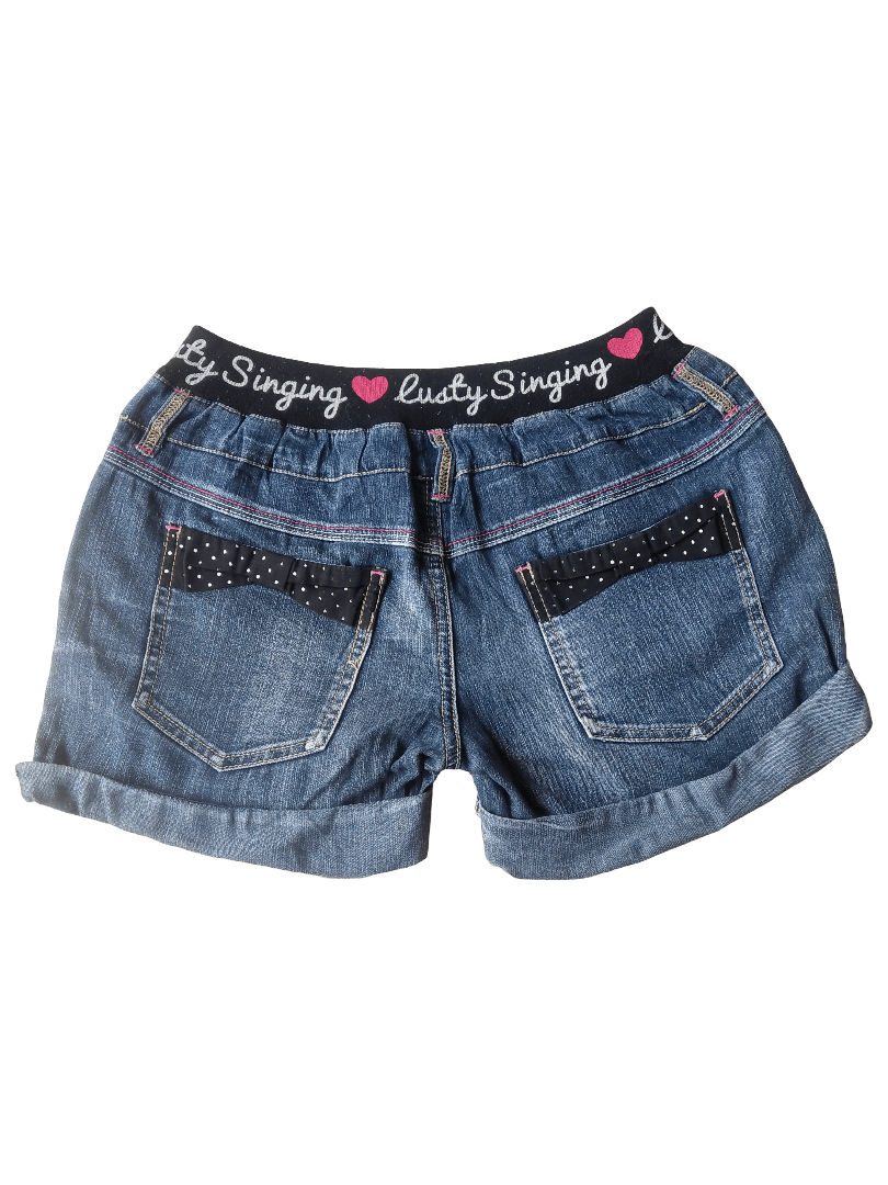 Angel Blue Lusty Singing Japan Kawaii Denim Shorts Polkadot Bow Size 29" - 5 Thumbnail