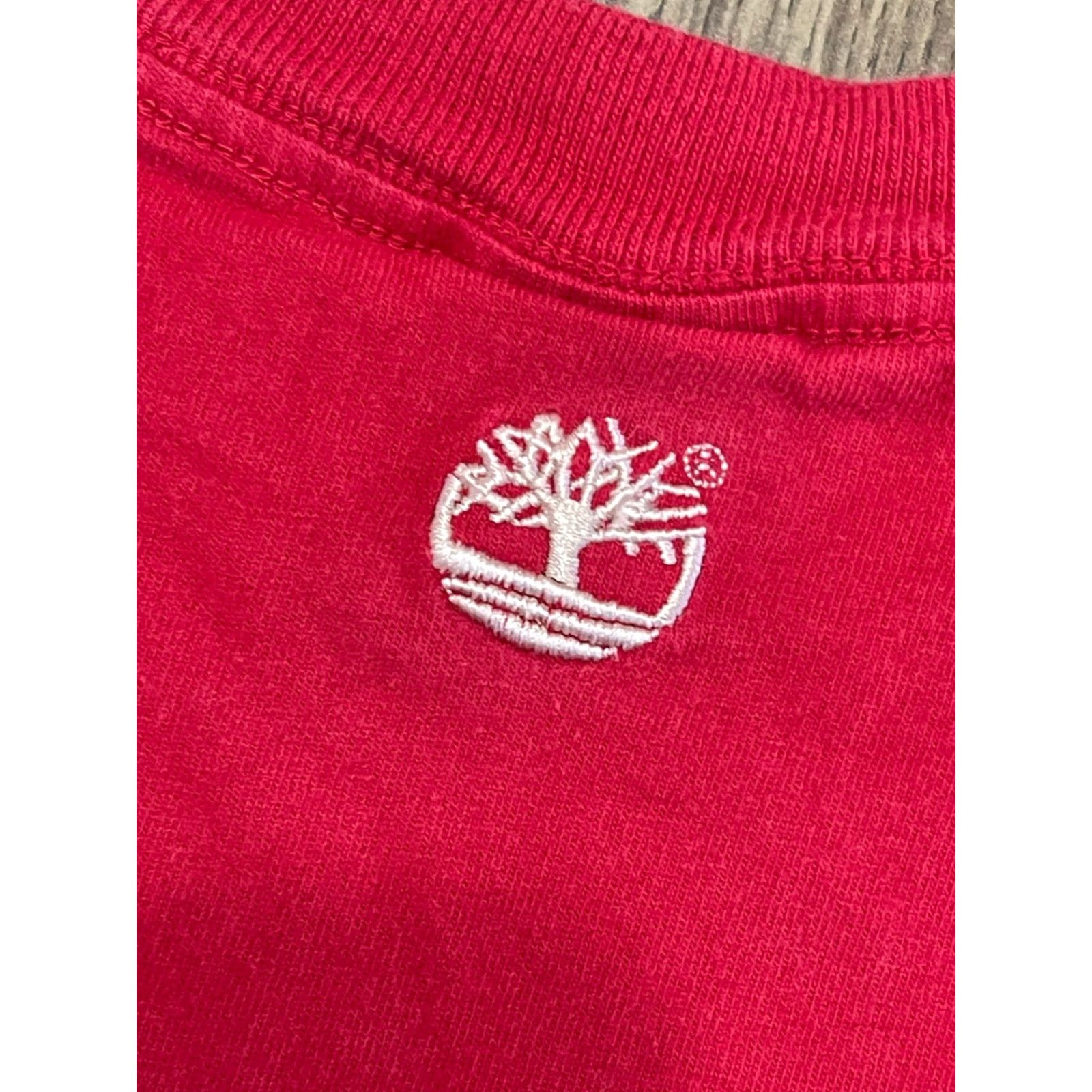 Timberland Timberland Shirt, Women's Size Large, Red, Short Sleeve, Casual, Regular Fit, T-Shirt, Women, Red, Timberland, 2010s? Size L / US 10 / IT 46 - 4 Thumbnail