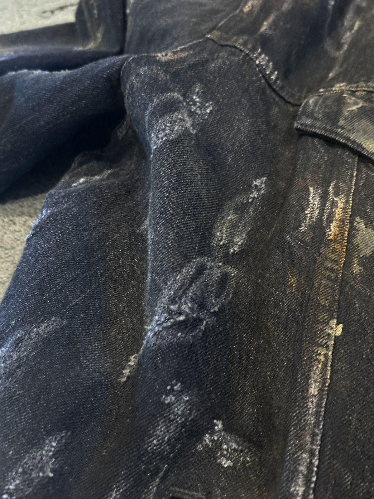 Balenciaga Balenciaga “Mud Show” Thrashed Oversized Black Denim jacket Size US XL / EU 56 / 4 - 12 Thumbnail