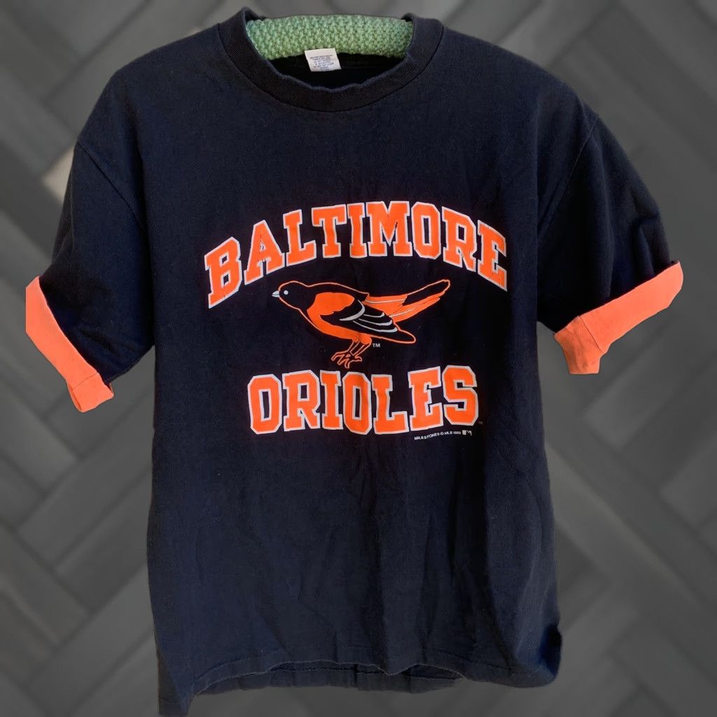 MLB VINTAGE Baltimore Orioles Neon Graphics T-Shirt Milestones 1989 MLB L Black Unisex Graphic Tee Mens Womens Boys Girls Size US L / EU 52-54 / 3 - 1 Thumbnail