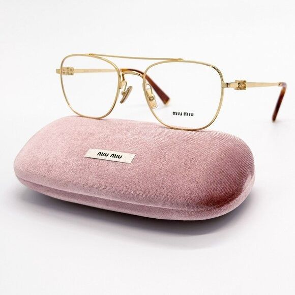 Miu Miu NEW MIU MIU EYEGLASSES MU51WV 5AK1O1 GOLD WOMEN MU 51WV SMU Size ONE SIZE - 1 Thumbnail