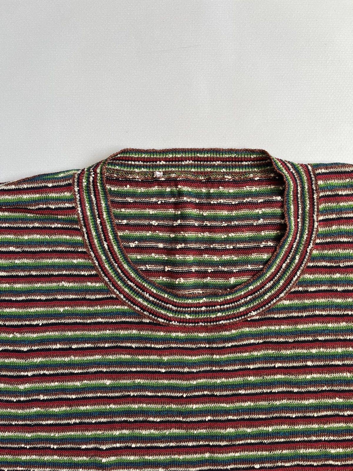 Missoni Vintage Missoni Sport Cotton Nylon Rayon Striped Knit Tee Size M / US 6-8 / IT 42-44 - 2 Thumbnail