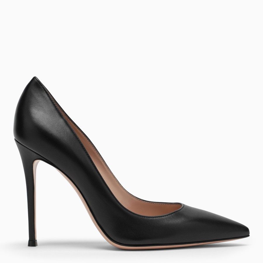Gianvito Rossi o1d2blof0824 Leather Pumps in Black Size US 10 / IT 40 - 1 Thumbnail