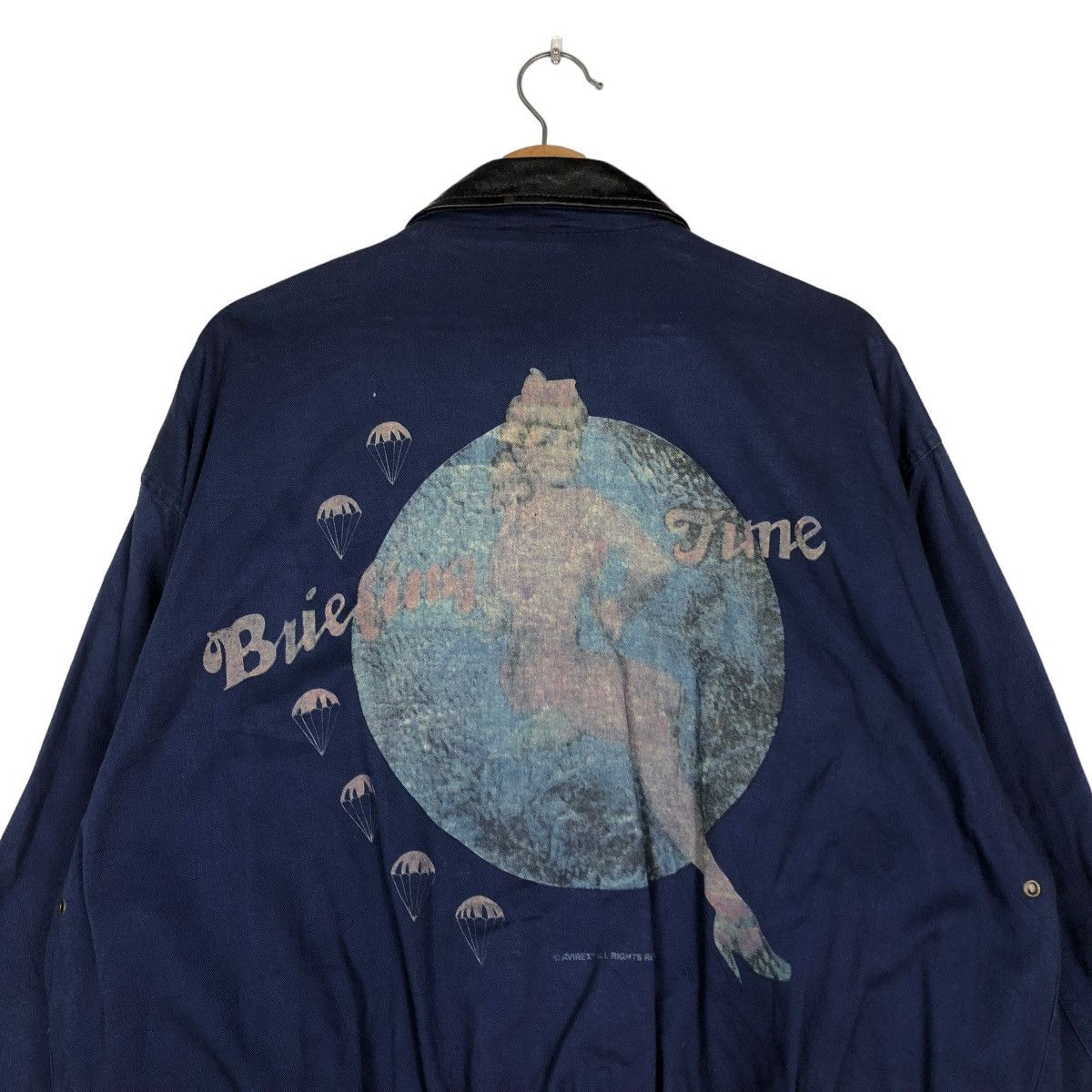 Avirex 🔥VTG 80’s BRIEFING TIME AVIREX BOMBER JACKET LEATHER COLLAR Size US M / EU 48-50 / 2 - 3 Thumbnail