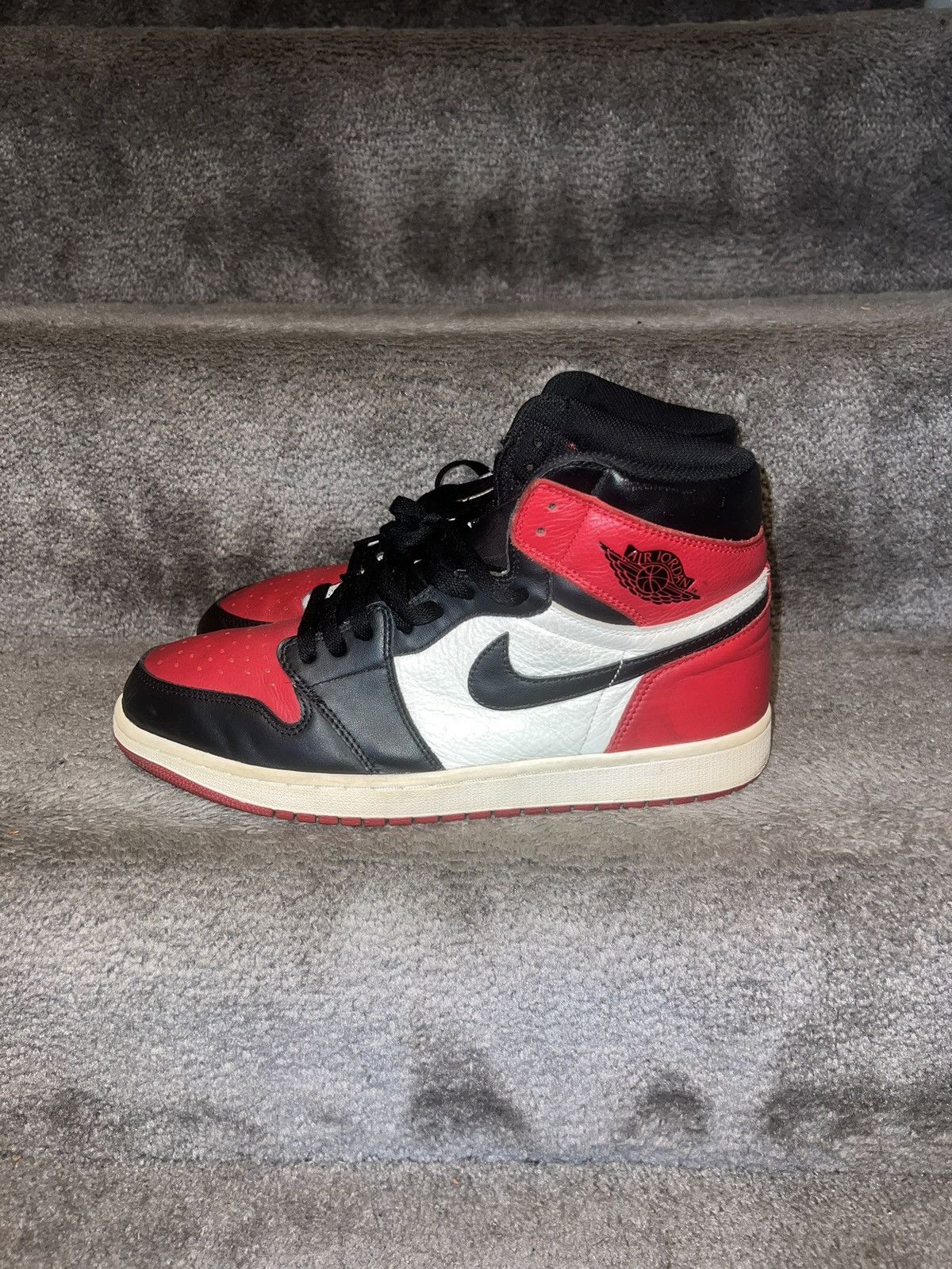 Jordan Brand Jordan 1 Bred Toe 12.5 Size US 12.5 / EU 45-46 - 1 Thumbnail