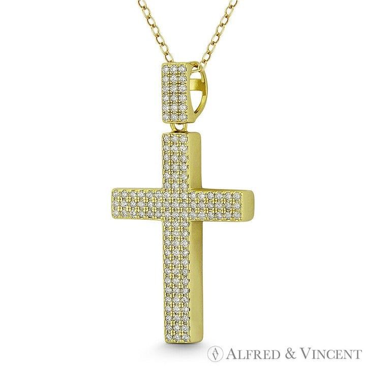 Other Latin Crucifix Cross Cubic Zirconia .925 Sterling Silver Size ONE SIZE - 1 Preview