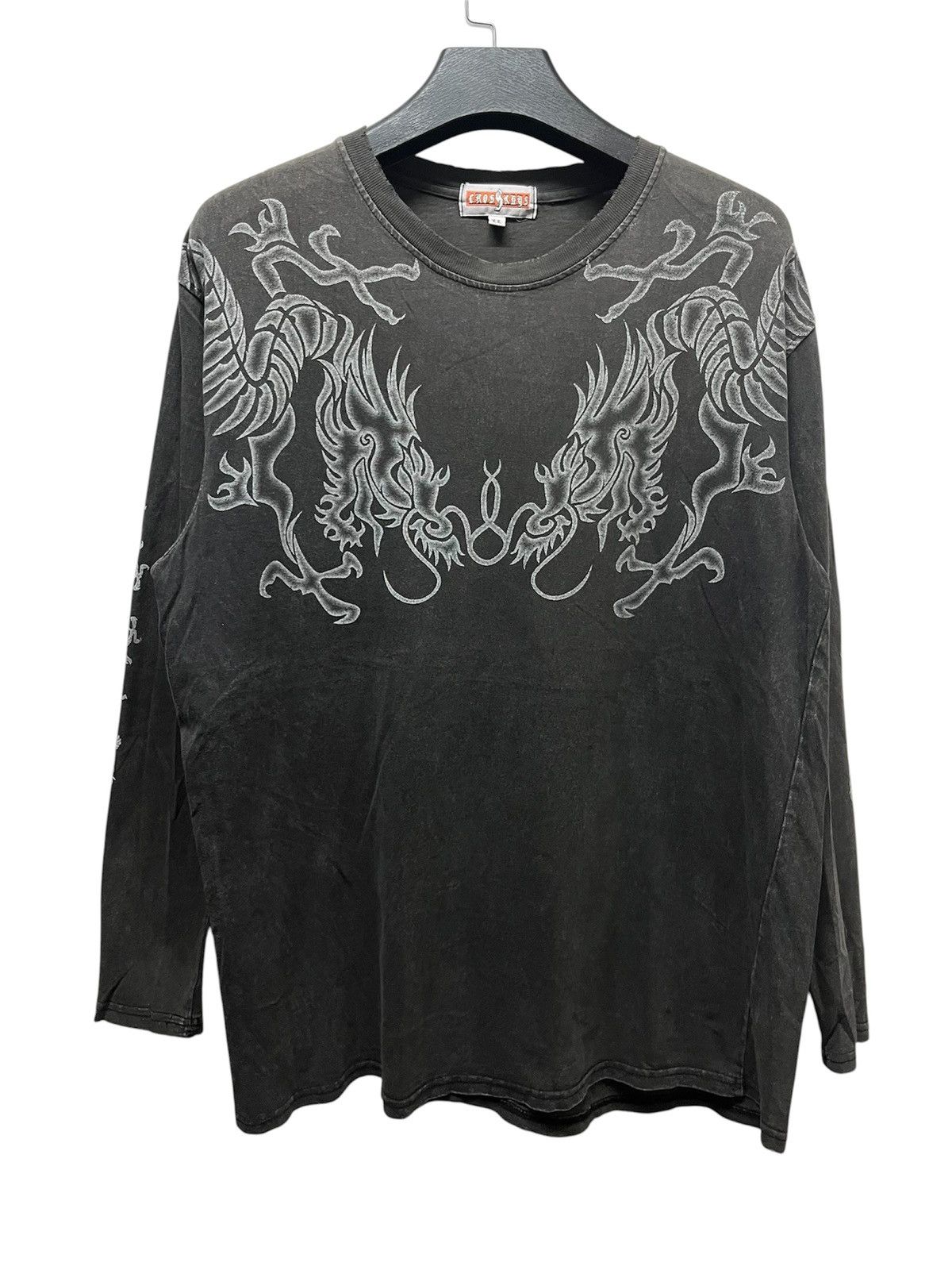 Vintage Crosskeys Double Dragon Tattoo Stone Washed T-Shirt Size US XL / EU 56 / 4 - 1 Thumbnail