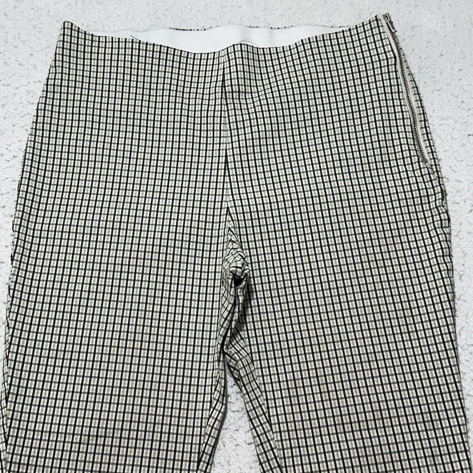 Other A New Day 8 Stretch Pants Green White Grid Stripe Trousers Size 30" / US 8 / IT 44 - 2 Thumbnail