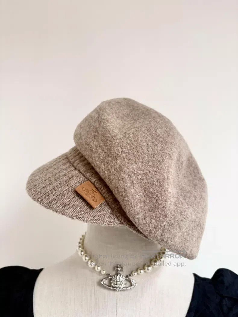 Vivienne Westwood Vivienne Westwood Vintage Beige Leather Label Saturn Beret Size ONE SIZE - 1 Thumbnail