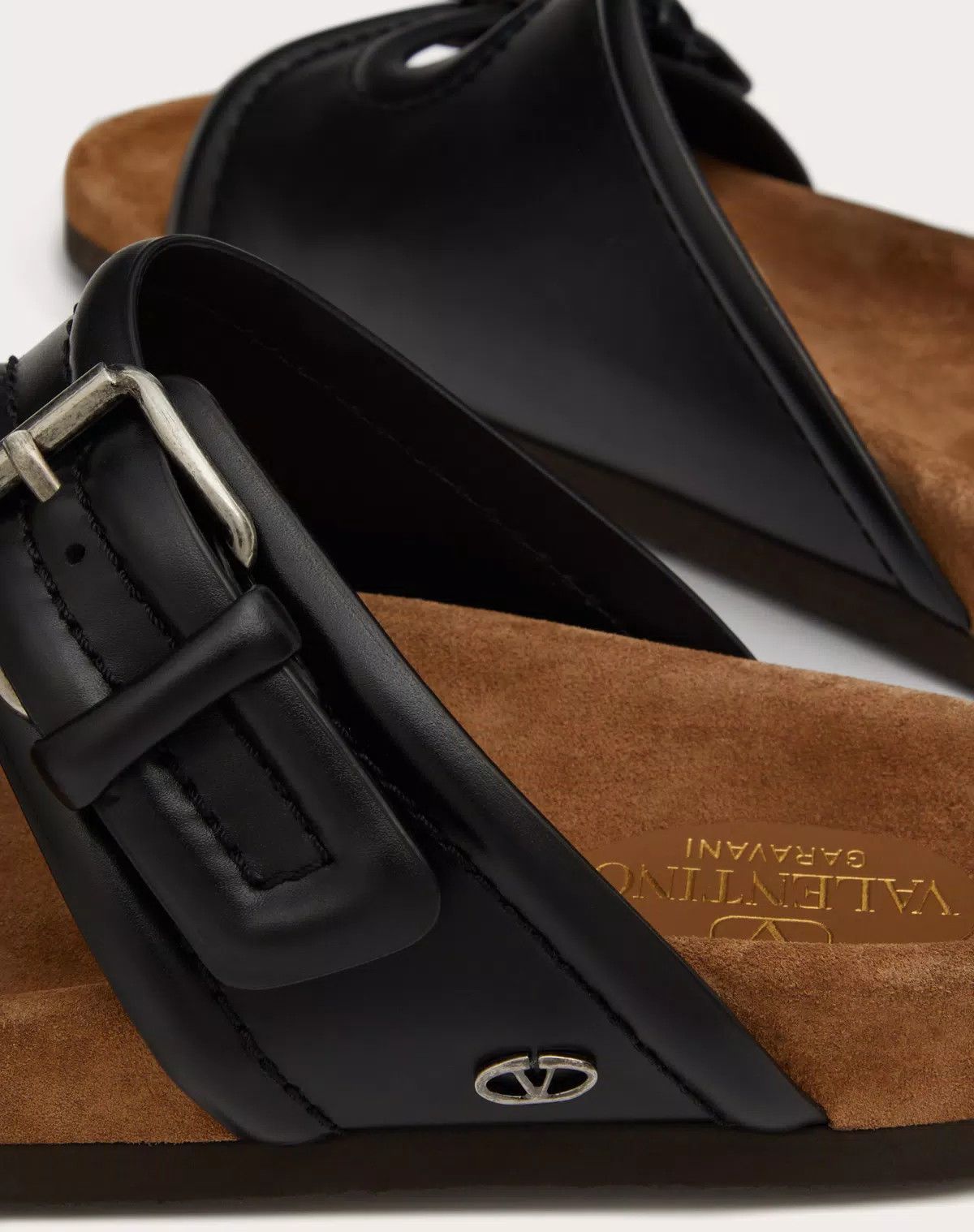 Valentino oc11z0625 Fussfrend Calfskin Slide Sandal in Black/Brown Size US 11 / EU 44 - 5 Thumbnail