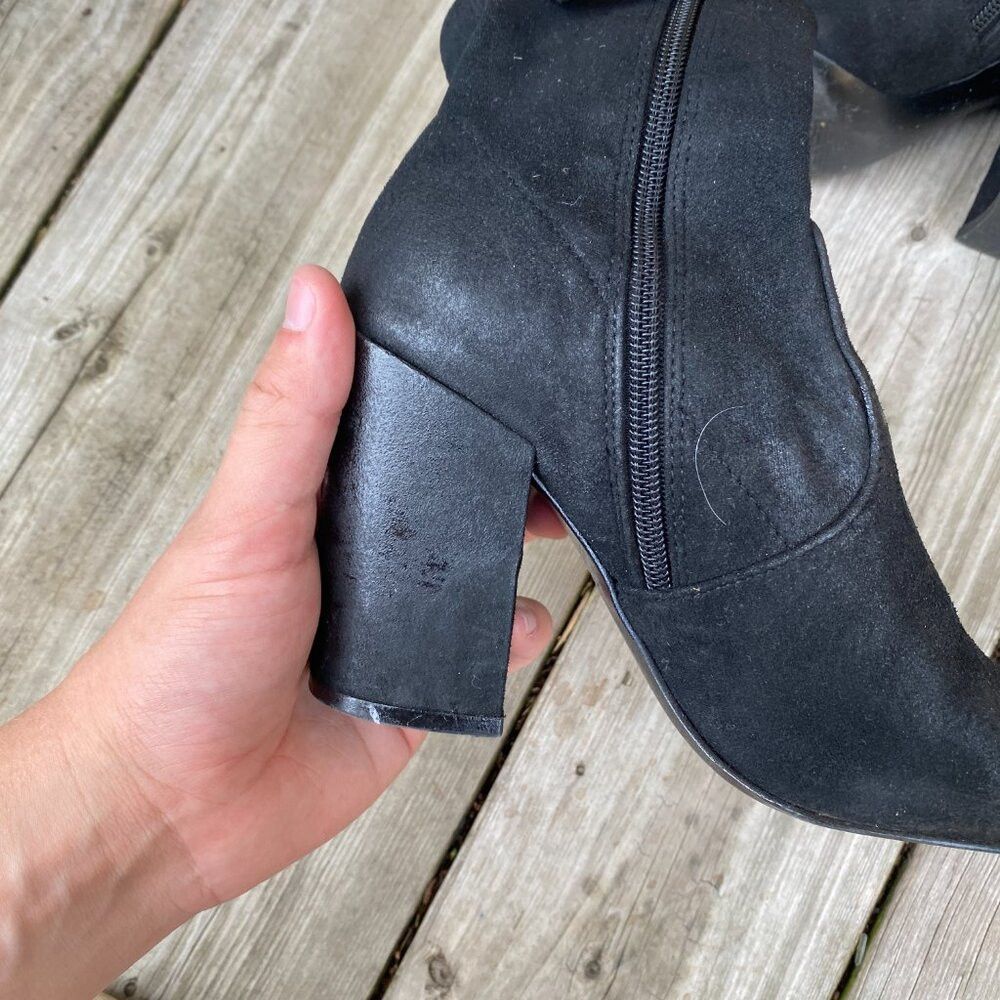 Steve Madden Vintage Steve Madden TATEE Black Block Heel Ankle Booties S Size US 5 / IT 35 - 9 Thumbnail