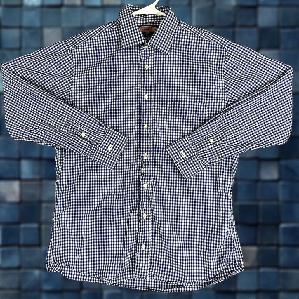 Vineyard Vines VINTAGE Vineyard Vines Shirt Men 16 34 Blue Check Button Up Classic Fit USA Made Size US L / EU 52-54 / 3 - 1 Thumbnail