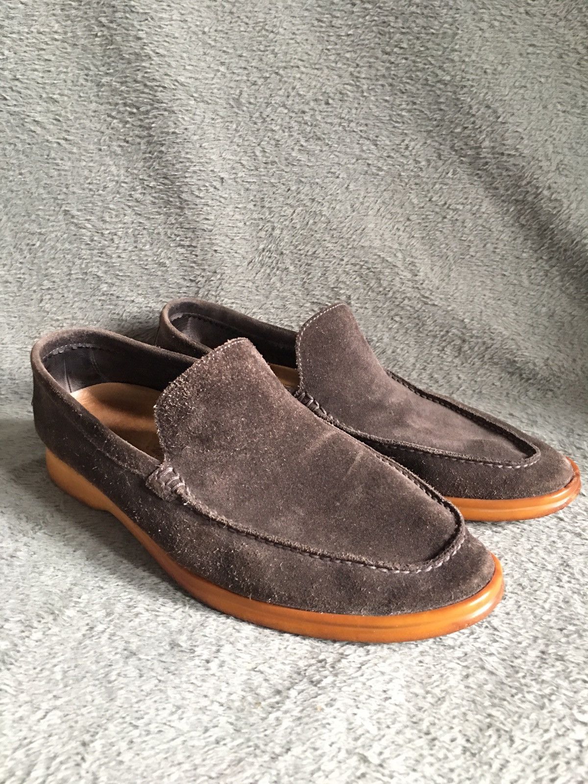 Loro Piana Loro Piana Grey Brown Suede Leather Men Loafers EU 40.5 Size US 7.5 / EU 40-41 - 3 Thumbnail