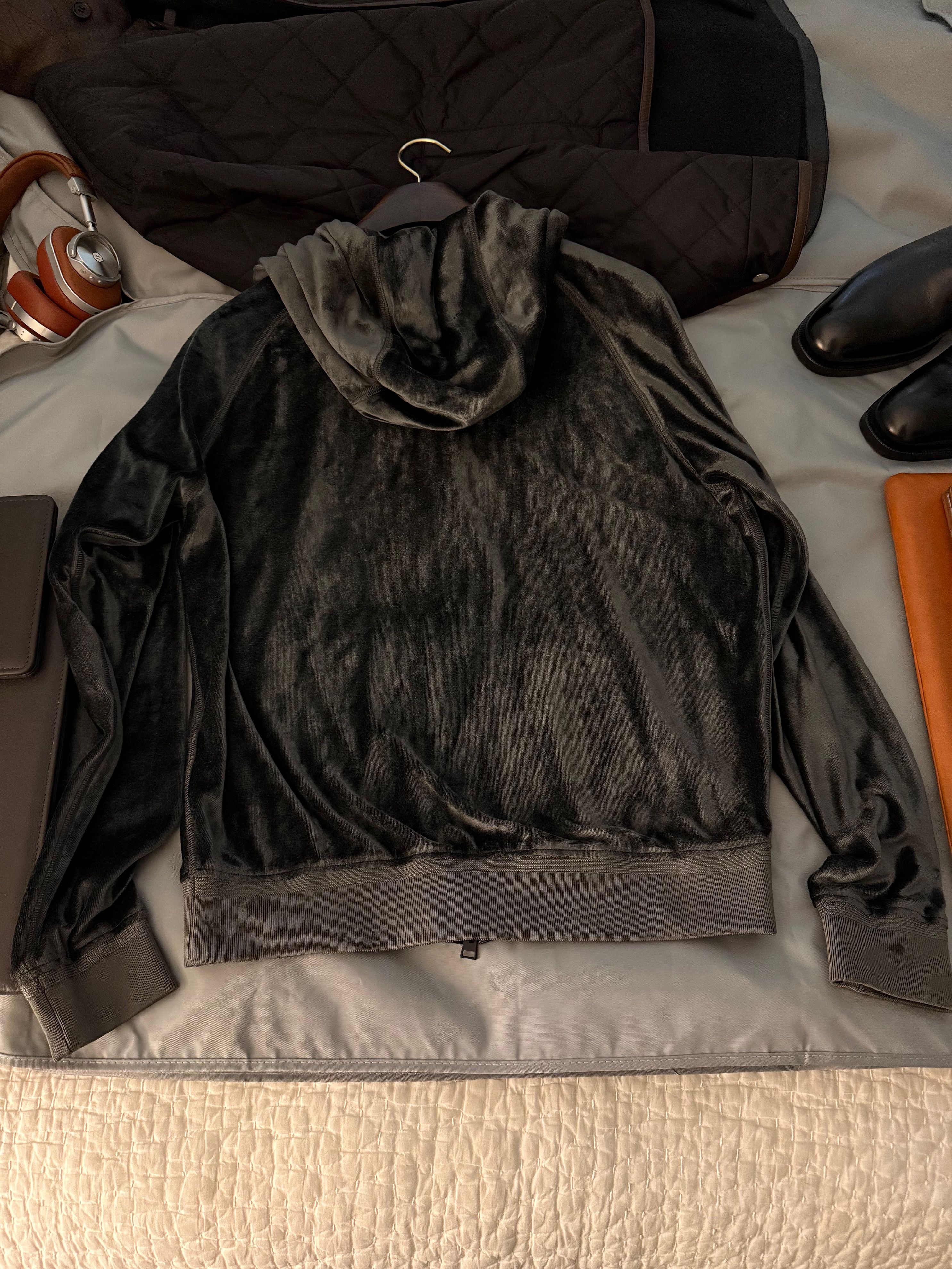 Tom Ford Best Dressed $1,850 w/Tax Velour Leather Accents Hoodie Size US M / EU 48-50 / 2 - 13 Thumbnail