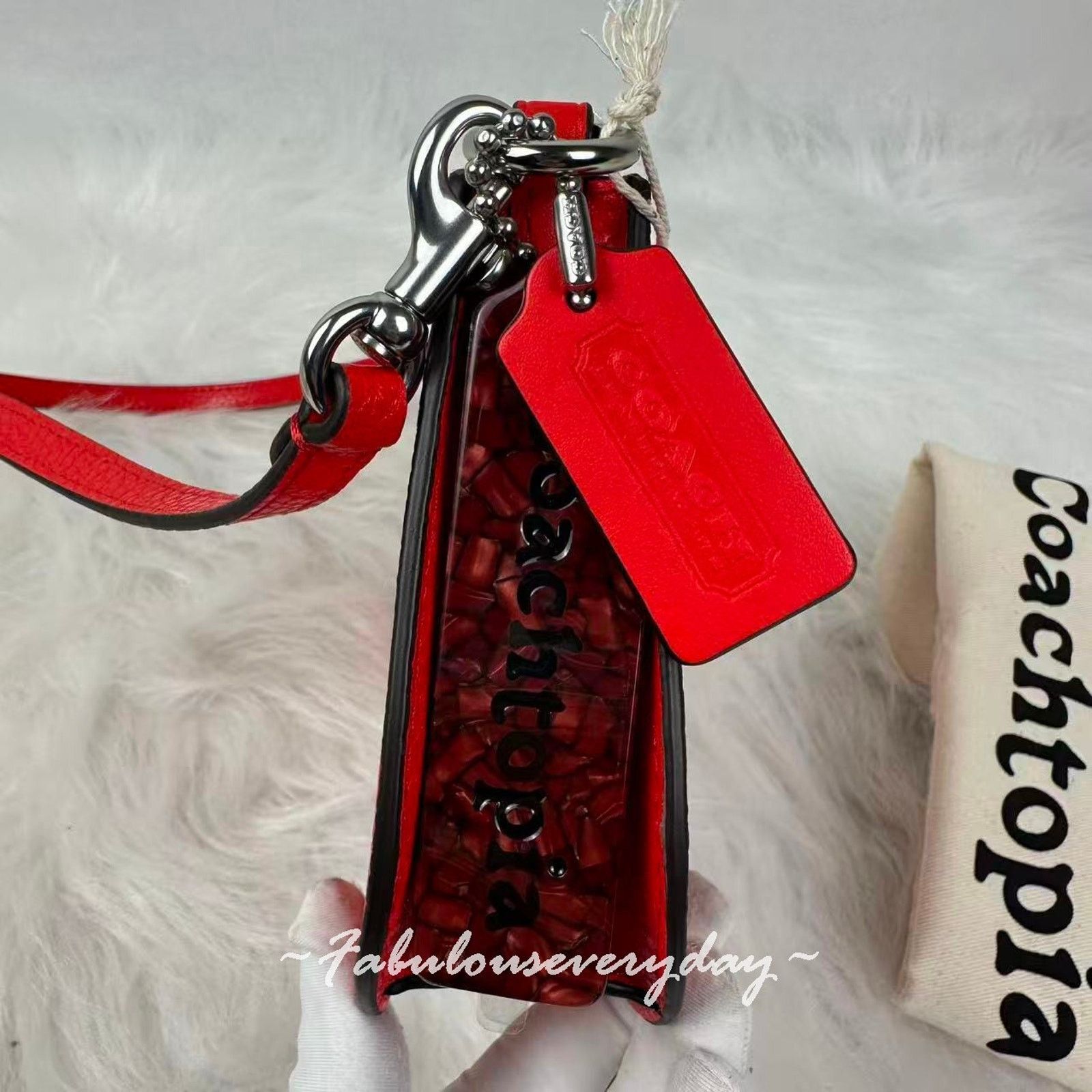 Coach COACH Small Wavy Shoulder Coachtopia Upcrafted Leather Red Size ONE SIZE - 3 Thumbnail