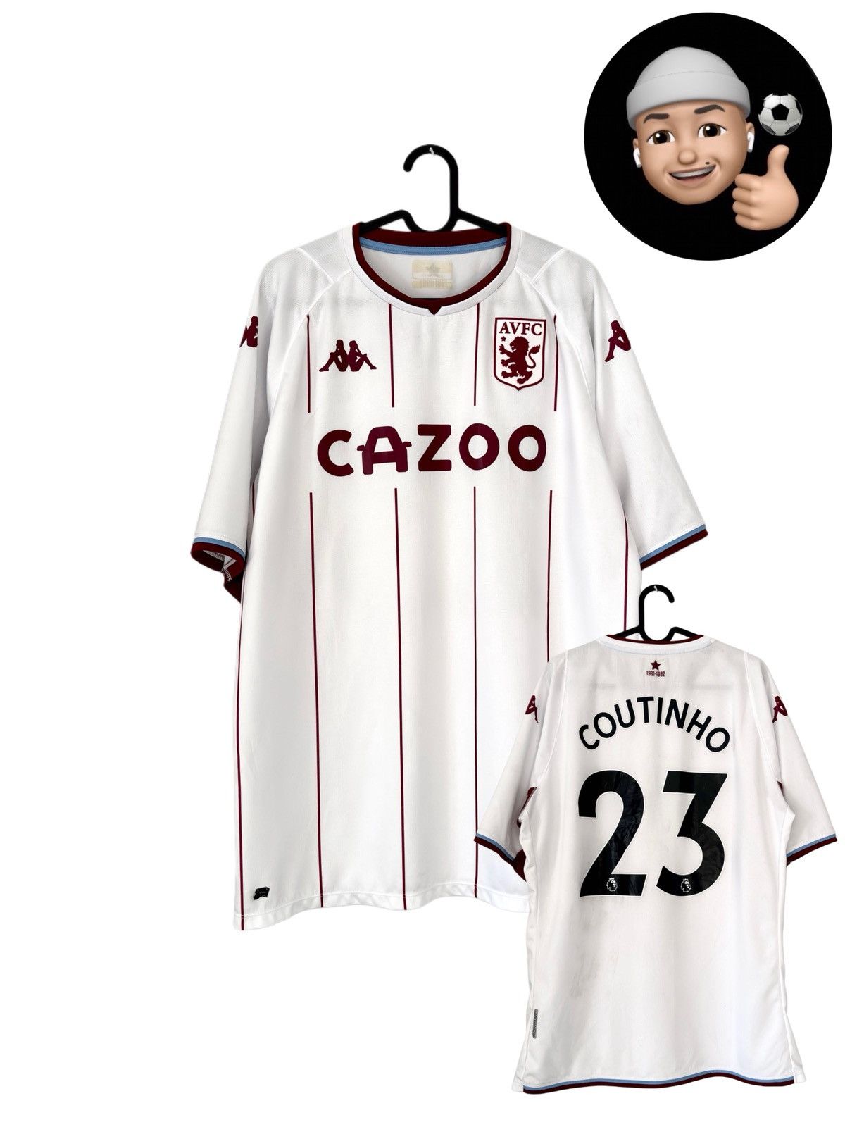 Kappa 2021 2022 Aston Villa Coutinho Kappa England Soccer Jersey Size US XL / EU 56 / 4 - 1 Thumbnail