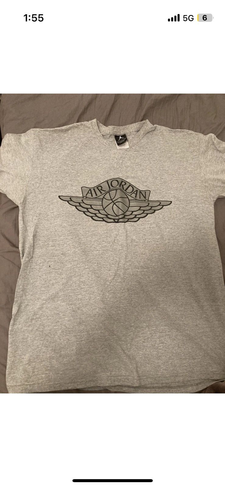Jordan Brand VINTAGE NIKE AIR JORDAN 1 WINGS GREY CO.JP MEN'S T-SHIRT Size US L / EU 52-54 / 3 - 1 Thumbnail