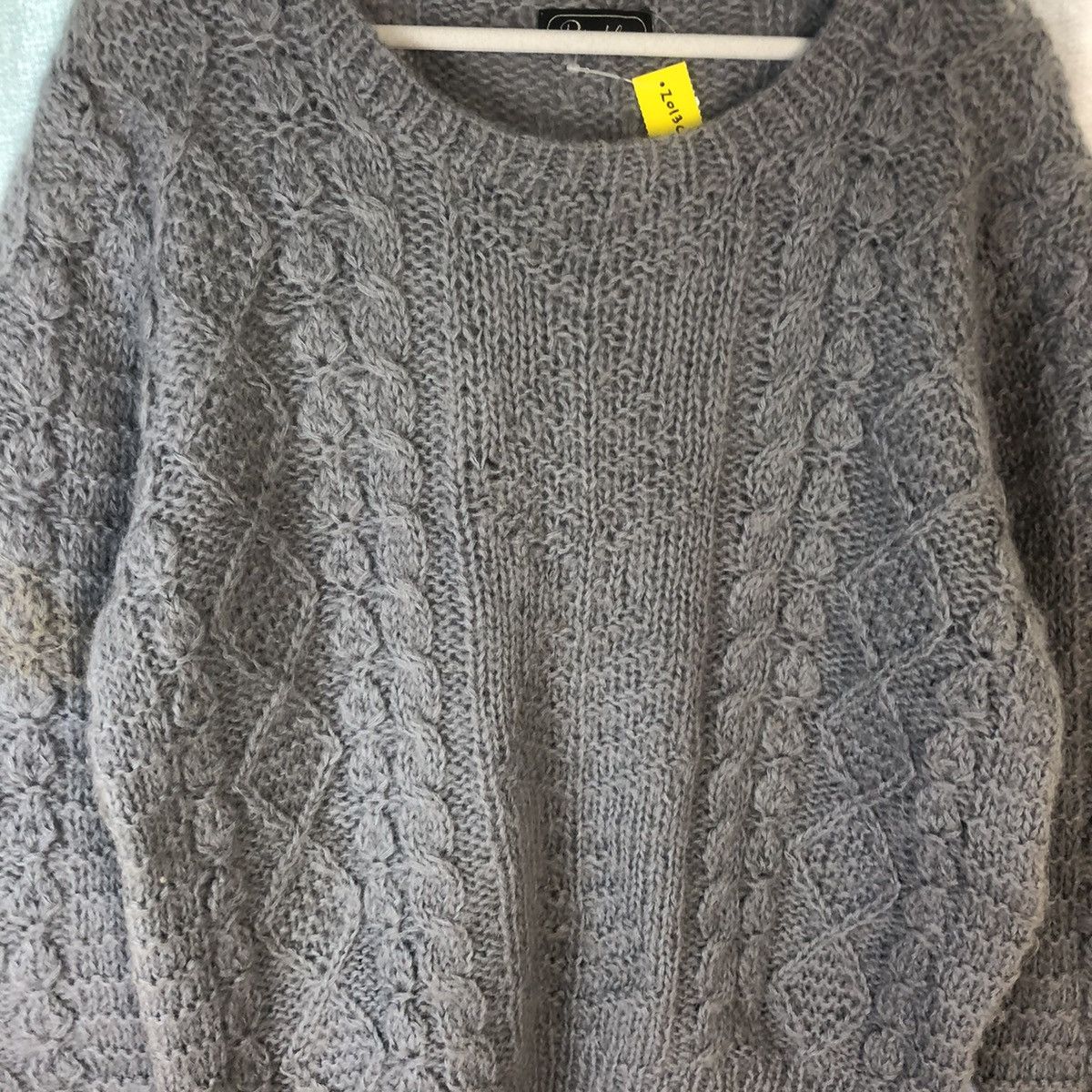 Aran Isles Knitwear Perendale Grey Shag Shaggy Fur Mohair Knitwear #7407 Size US S / EU 44-46 / 1 - 8 Thumbnail