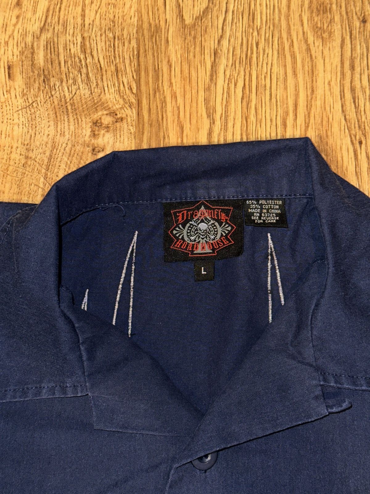 Dragonfly × Vintage Y2K Vtg DRAGONFLY Pinstriping Style Cuban Havana Work Shirt Size US L / EU 52-54 / 3 - 4 Thumbnail