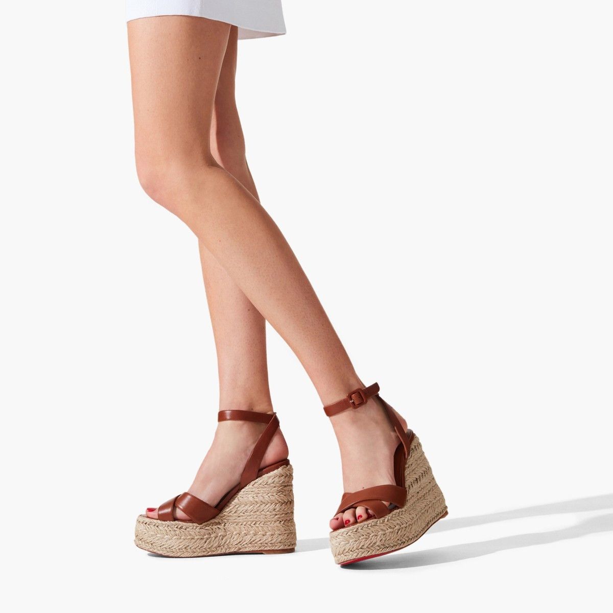 Christian Louboutin o1s1wg110325 Mariza Zeppa 130 Cuolo in Brown Size US 7 / IT 37 - 3 Thumbnail