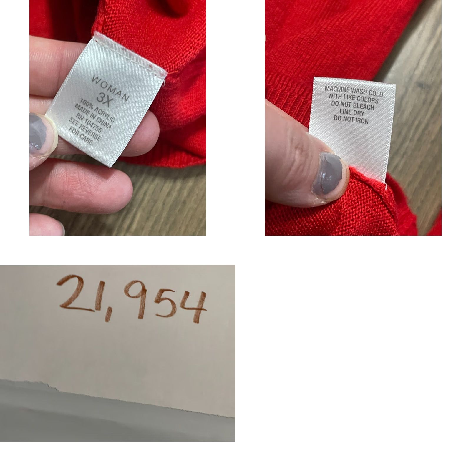 Vintage Roz And Ali Shirt Women's Plus Size 3X Red Long Sleeve Shirt Women 3X Red Long Sleeve Basic Modern Casual Fall Spring Summer 3X Mens? Size XXL / US 16-18 / IT 52-54 - 8 Thumbnail