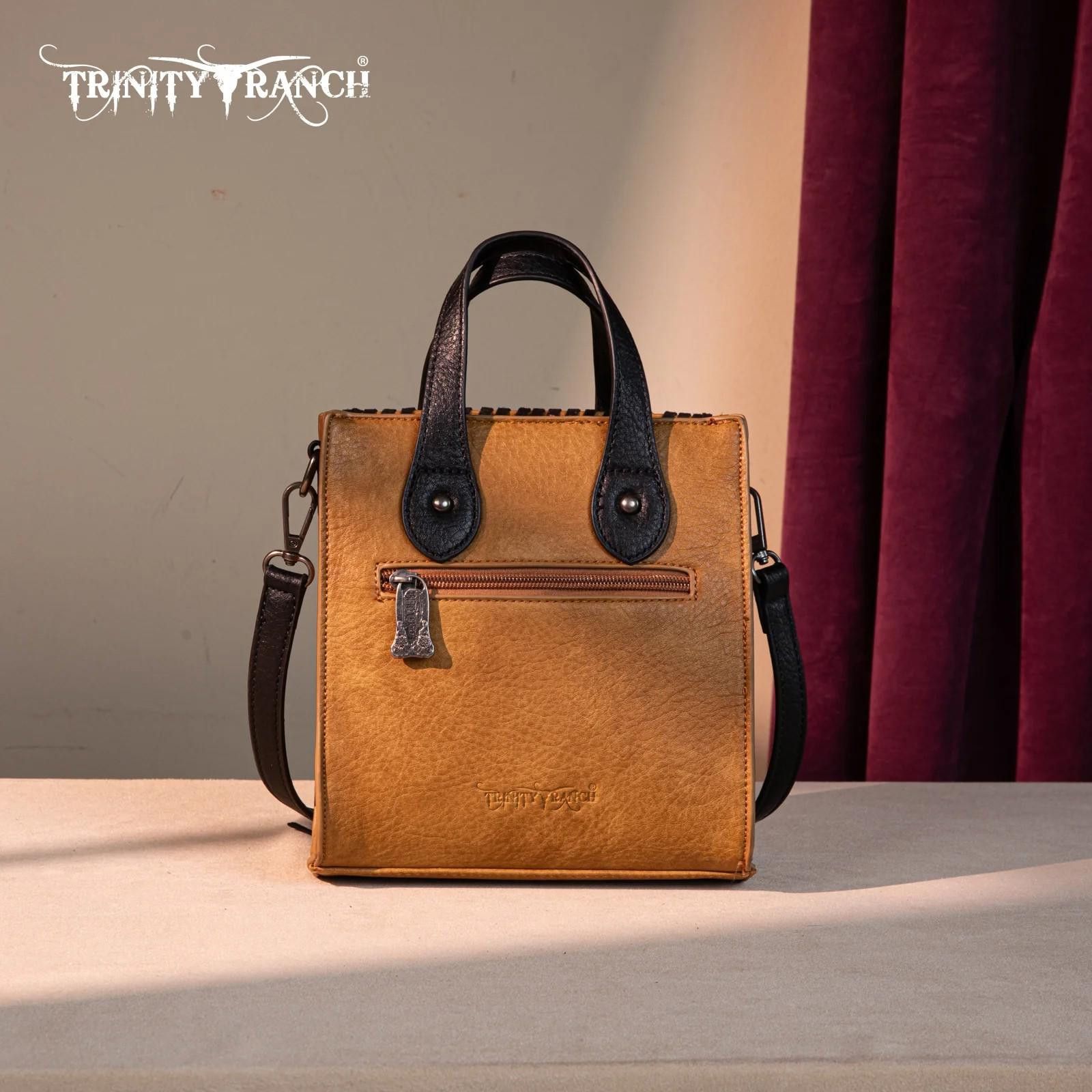 Designer Trinity Ranch Stylish Western Handbag with Fringe Detail Size ONE SIZE - 2 Thumbnail