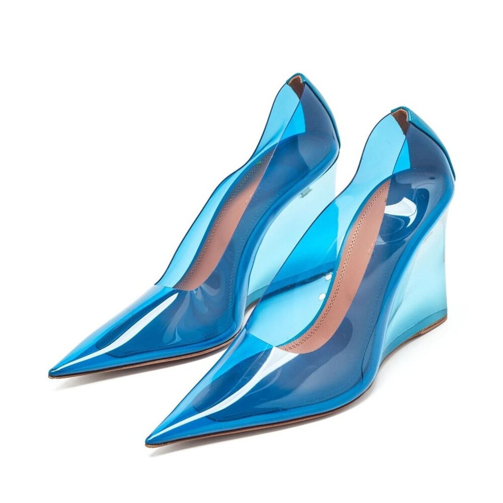 Amina Muaddi Amina Muaddi Ane PVC Glass 95mm Wedge pumps - 40.5 EU Size US 10.5 / IT 40.5 - 2 Thumbnail