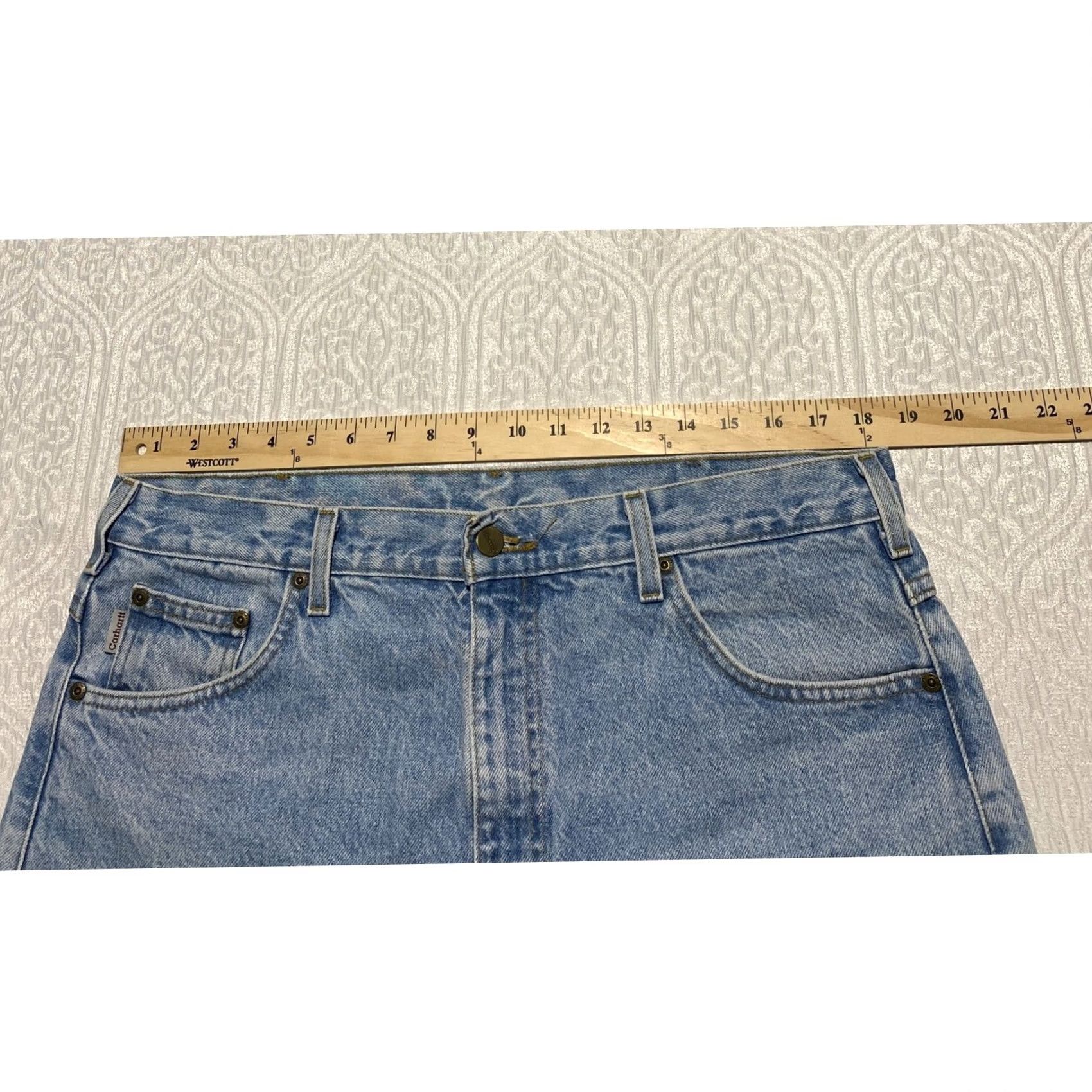 Carhartt VINTAGE Carhartt Jeans Mens 36x31 Blue Denim Relaxed Fit Workwear Straight 5-Pocket Logo Patch Mens Size US 36 / EU 52 - 4 Thumbnail