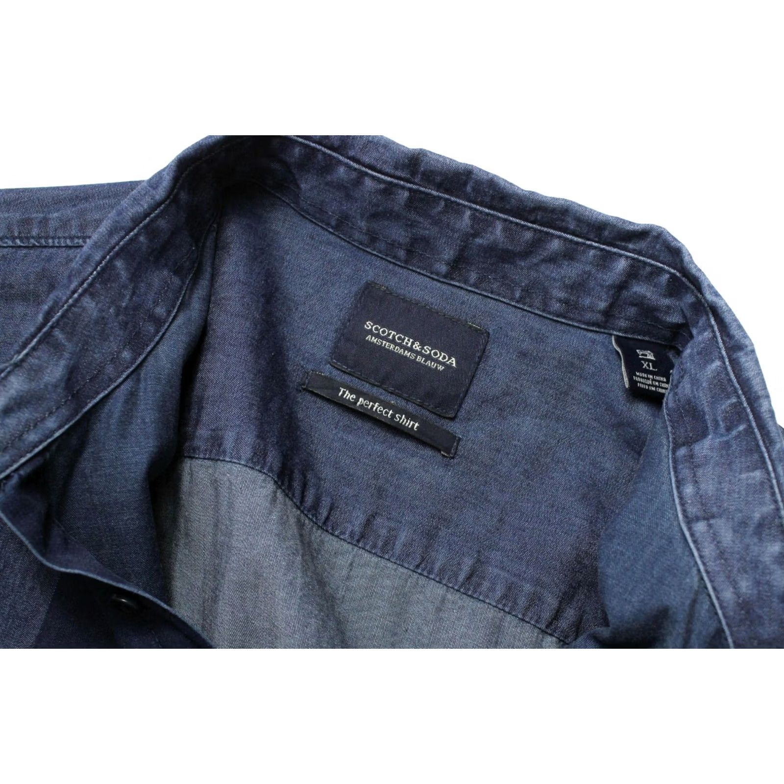 Scotch & Soda SCOTCH & SODA Shirt Men XL Denim Button-Up Spread Neck Blue Size US XL / EU 56 / 4 - 4 Thumbnail