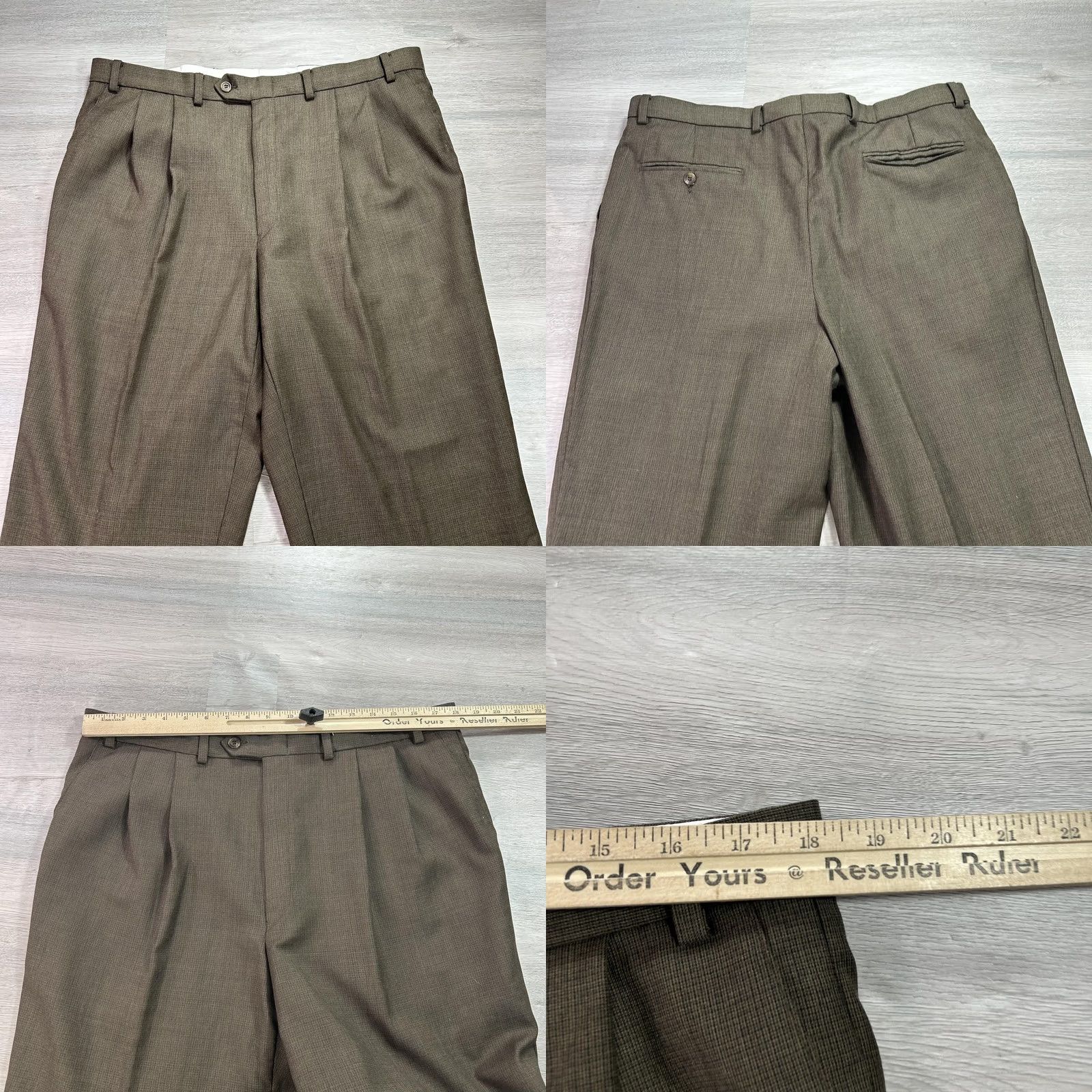 Ralph Lauren Lauren Ralph Lauren Suit Mens 48 Wool Cashmere Brown Check 2 Piece Jacket Trousers Business Formal Wedding Mens Size 48R - 10 Thumbnail