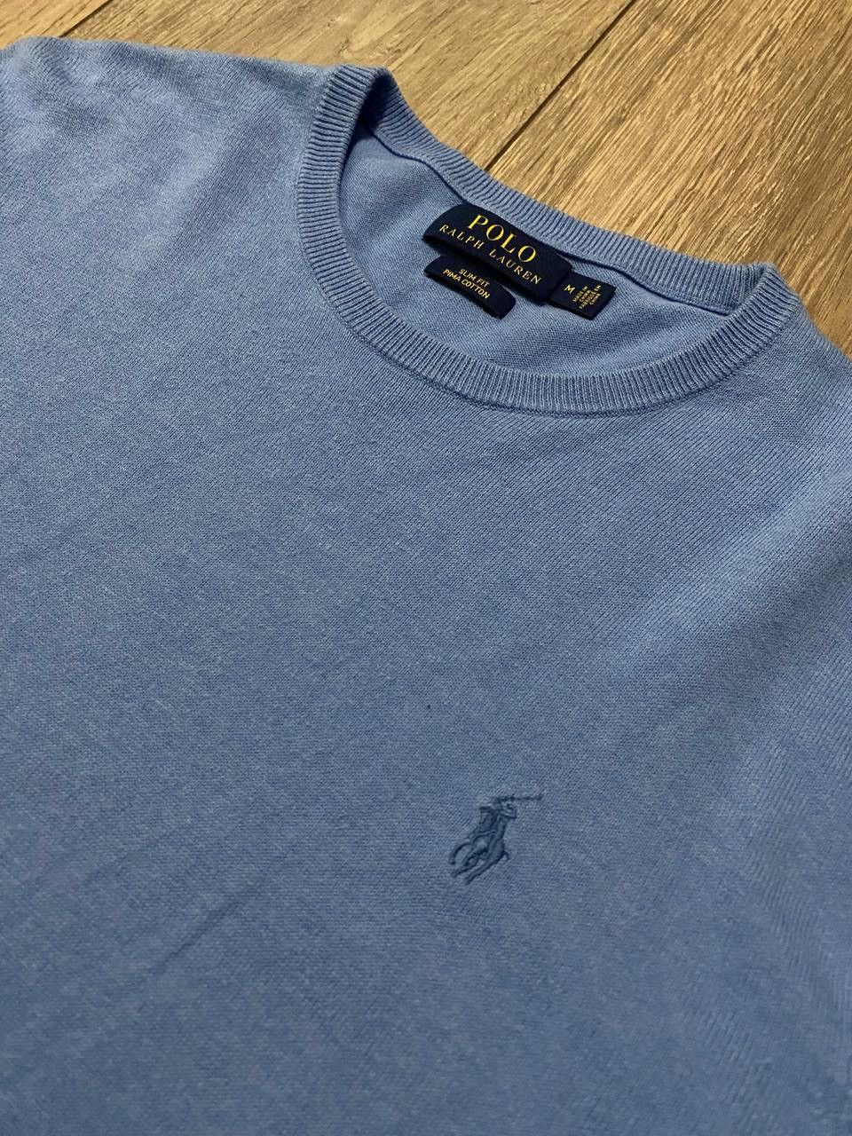 Polo Ralph Lauren Vintage Polo Ralph Lauren Knit Crew Neck Light Sweaher Blue Size US M / EU 48-50 / 2 - 2 Thumbnail