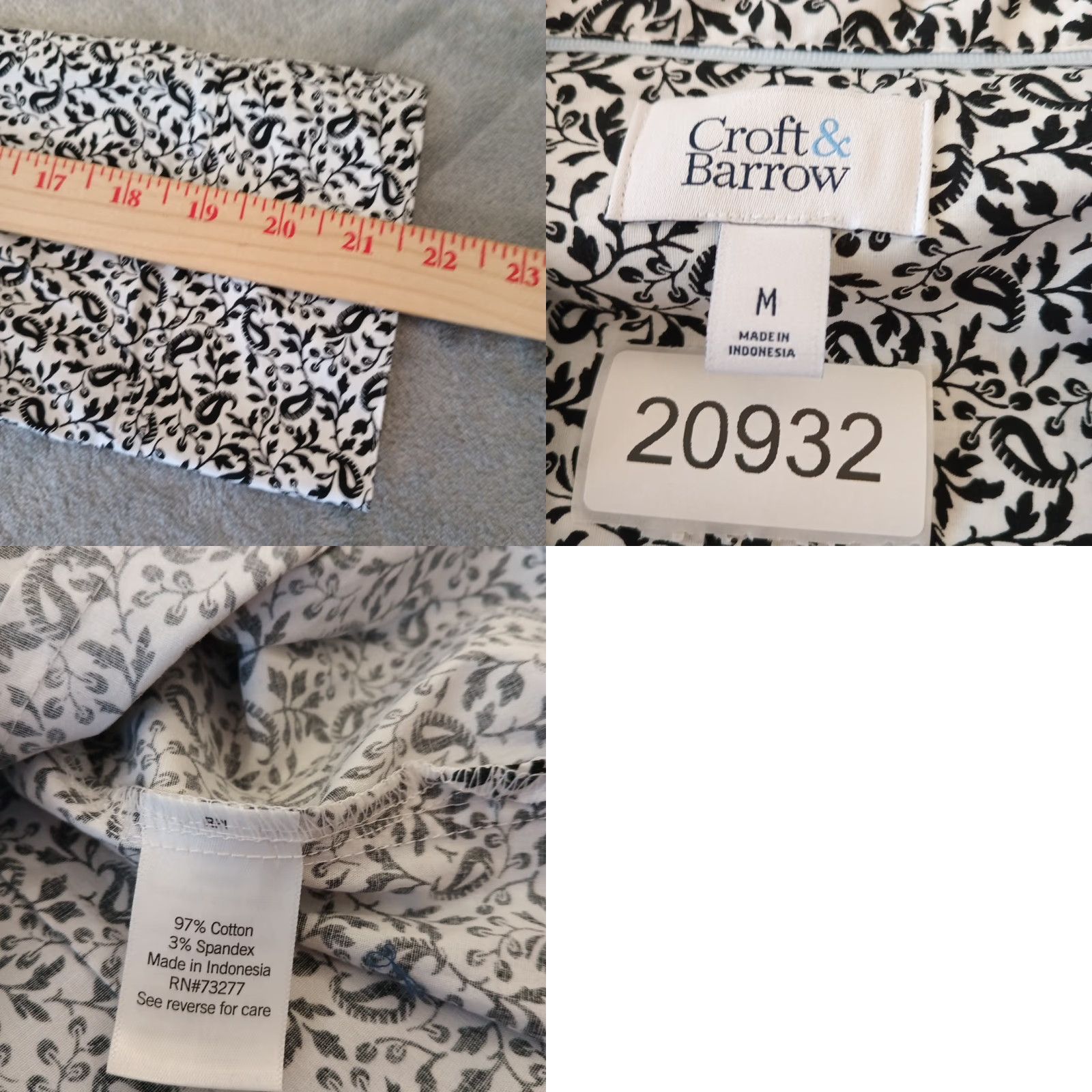 Croft & Barrow Croft & Barrow Shirt Womens Medium Black Floral Long Sleeve Button Up Size M / US 6-8 / IT 42-44 - 8 Thumbnail