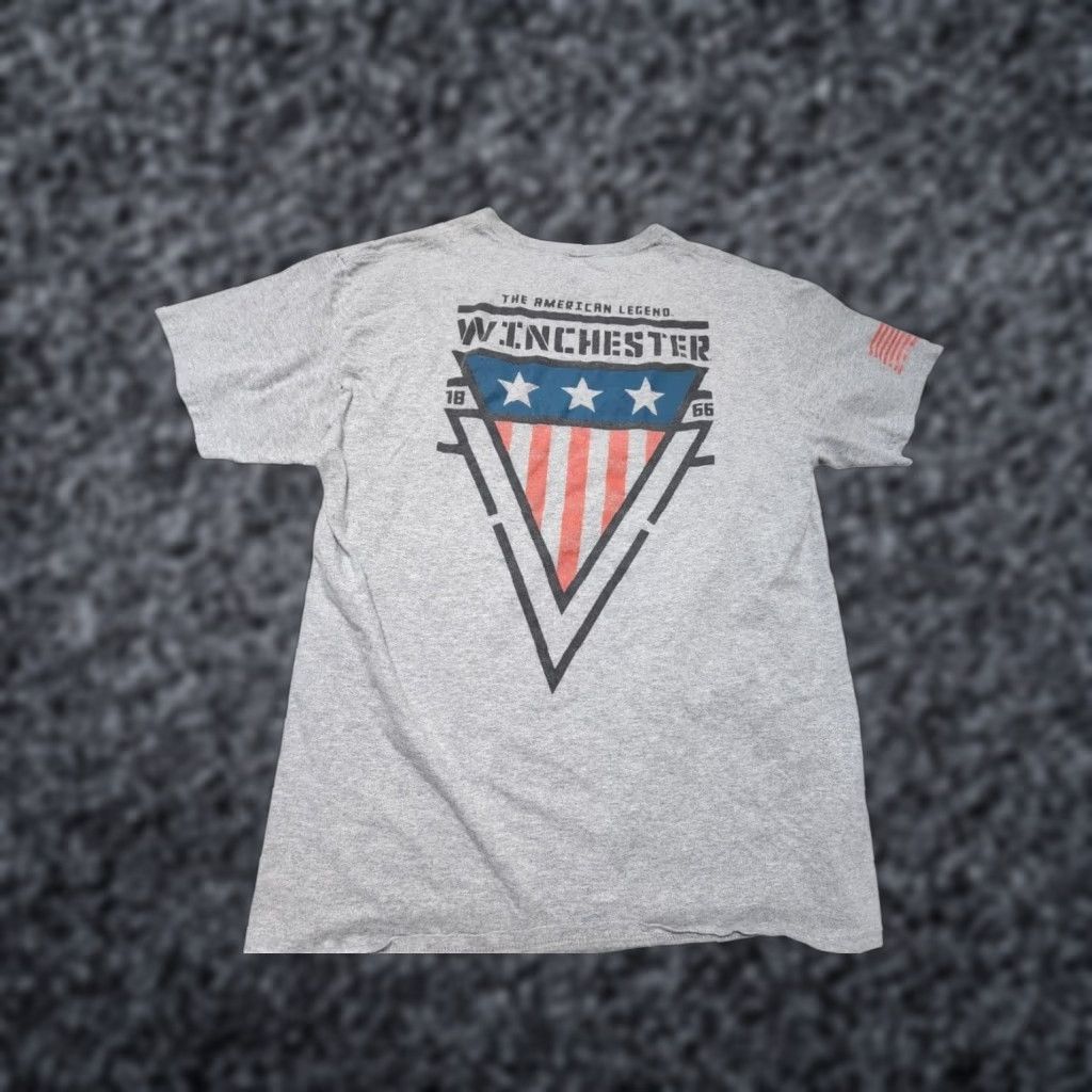 Vintage VINTAGE Mens L WINCHESTER Guns American Legend Flag T Shirt Distressed Double Sided Size US L / EU 52-54 / 3 - 1 Thumbnail