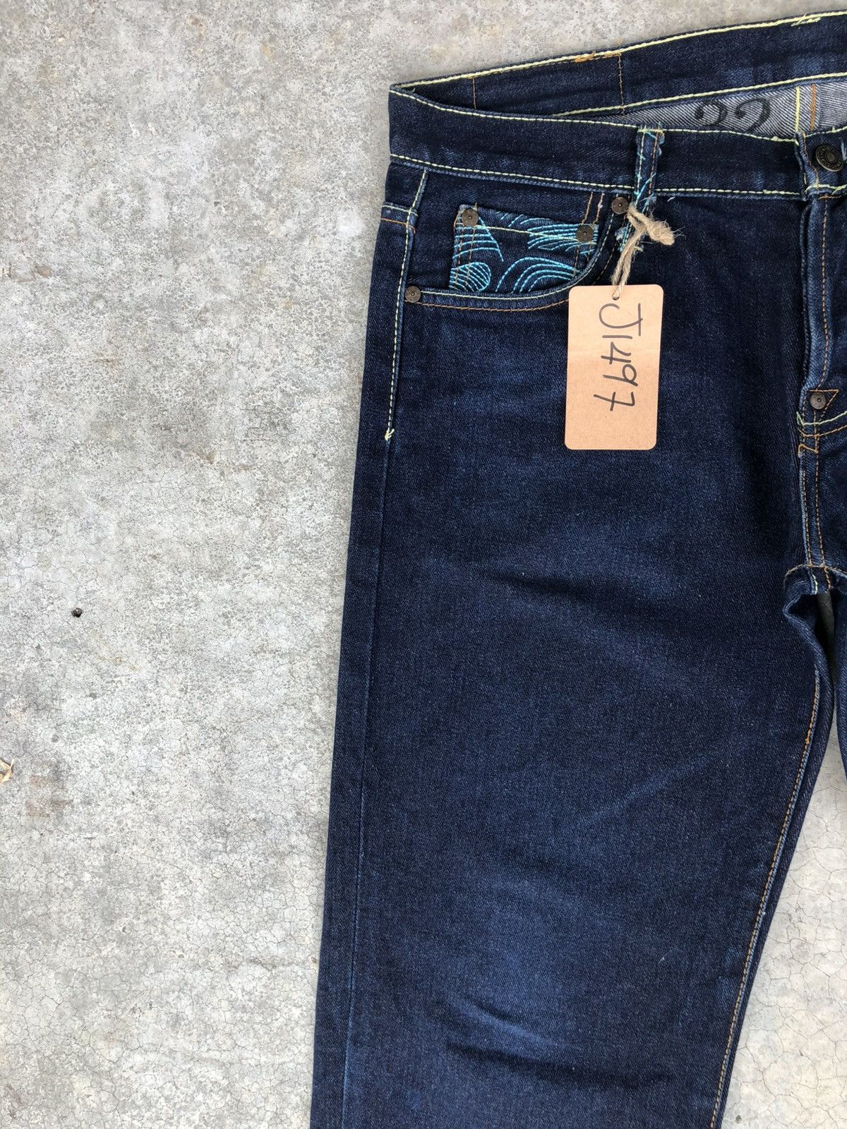 RMC Jeans Red Monkey Company Embroidered Jeans Distressed Size US 33 - 4 Thumbnail