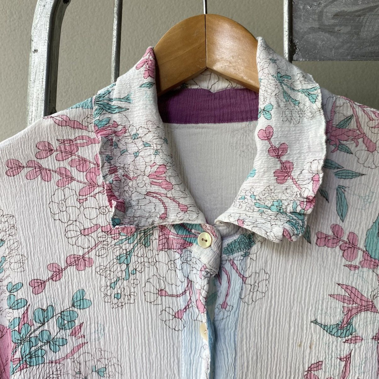 Tsumori Chisato Tsumori Chisato White Floral Print Long Sleeve Blouse Size XS / US 0-2 / IT 36-38 - 5 Thumbnail