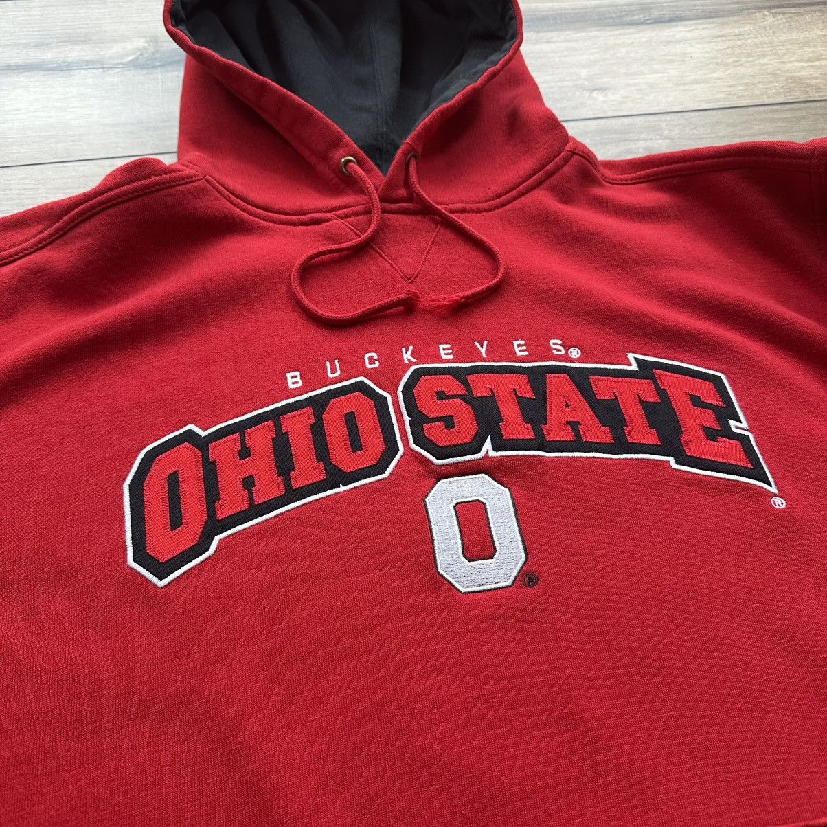 Lee Vintage 90s Ohio State Buckeyes Lee Sport Red Striped Hoodie Size US L / EU 52-54 / 3 - 6 Thumbnail