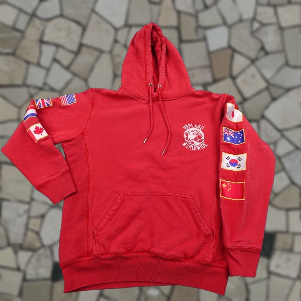 Hypland Hypland Hoodie Mens S Red Worldwide Flag Graphic Pullover Sweatshirt Sweater Size US S / EU 44-46 / 1 - 1 Thumbnail