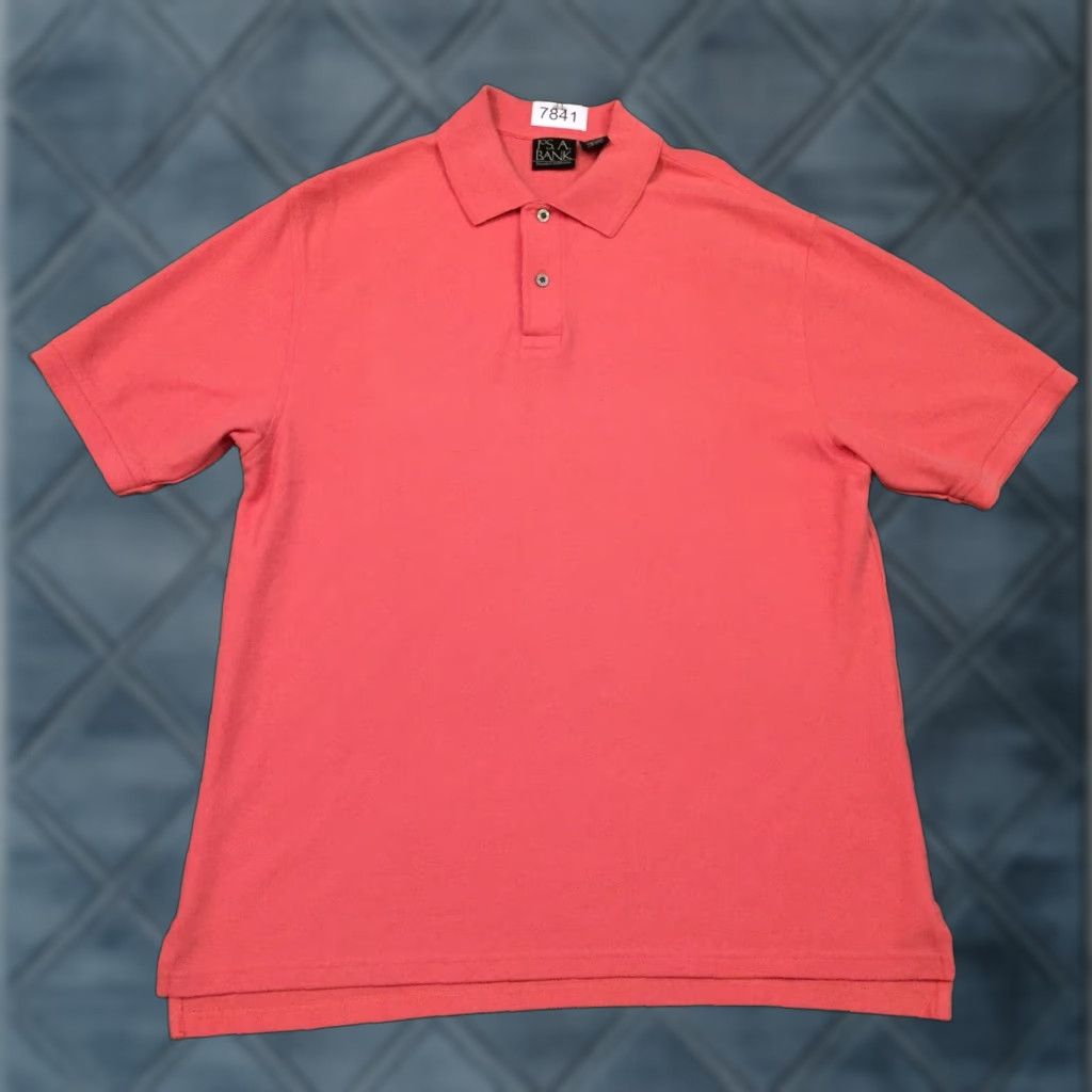 Jos. A. Bank Jos A Bank Polo Shirt Mens L Pink Knit Short Sleeve Cotton Size US L / EU 52-54 / 3 - 1 Thumbnail