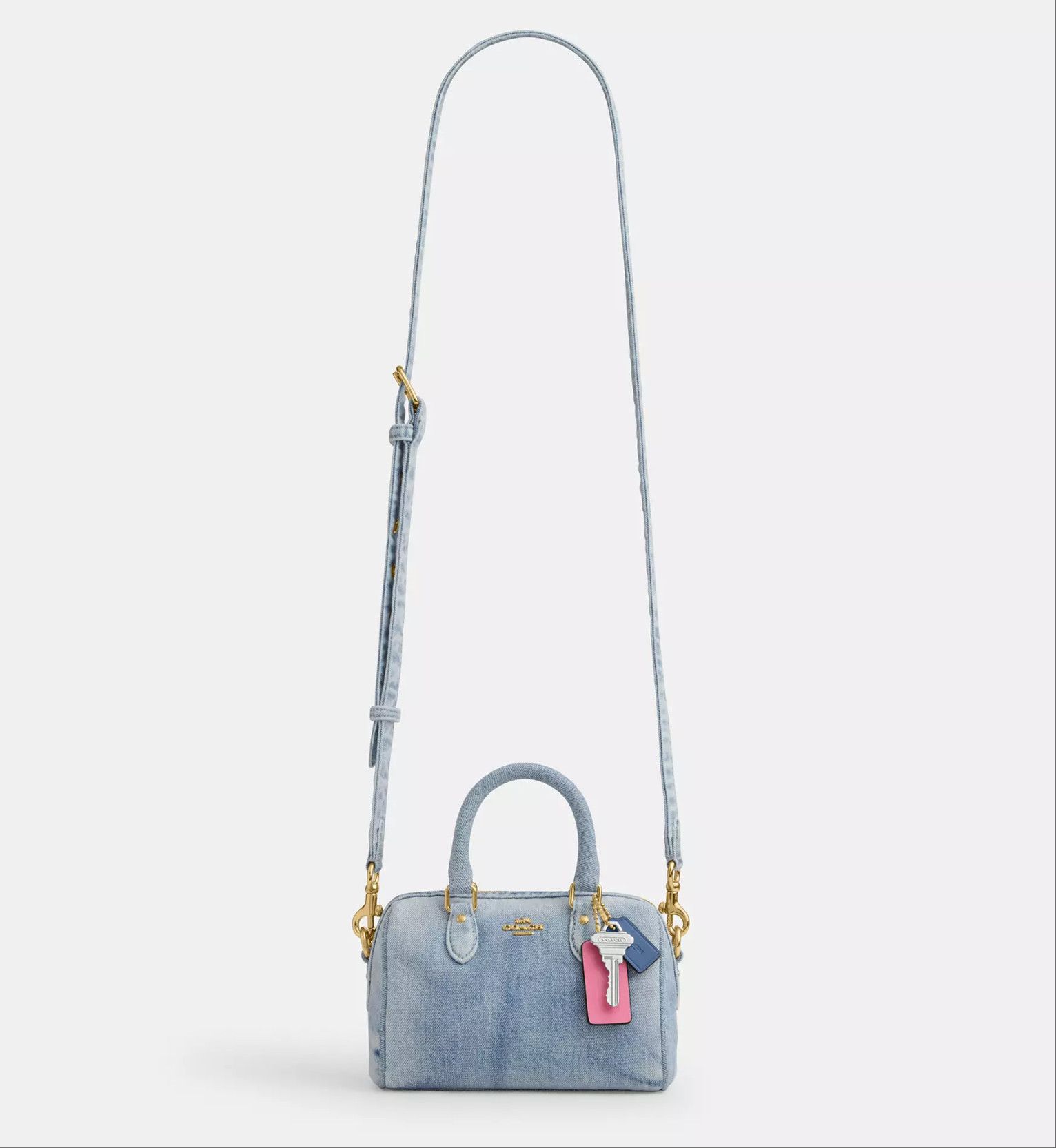 Coach Mini Rowan Crossbody Bag In Loved Denim With Charms CDY30 Size ONE SIZE - 12 Thumbnail