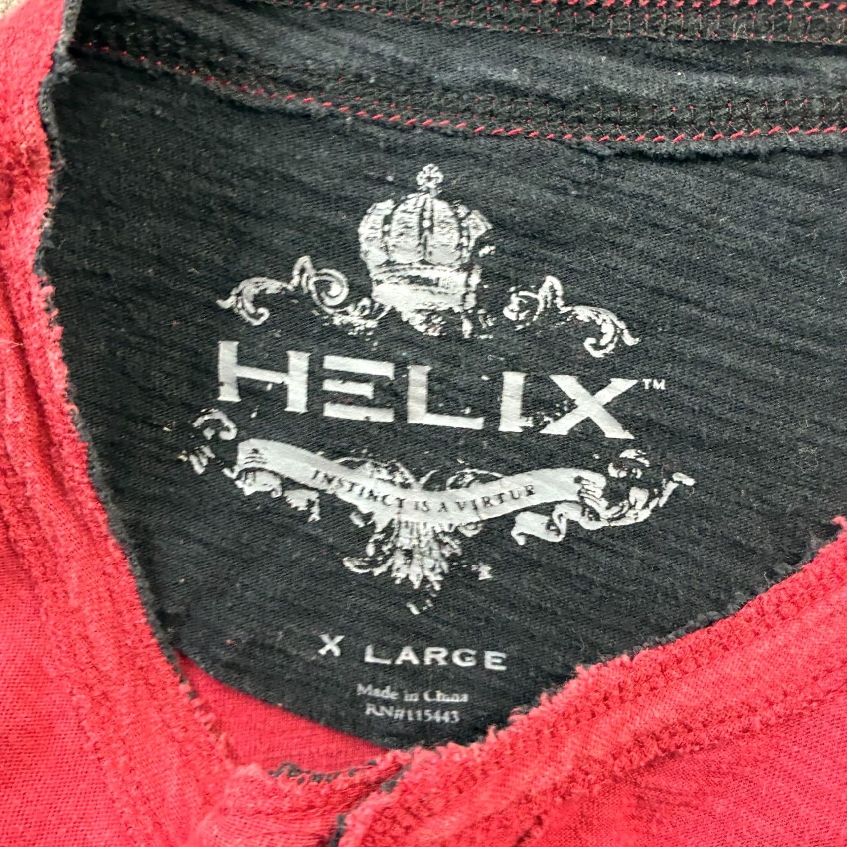Vintage Helix Shirt Mens XL Red Henley Y2K Grunge Emo Cyber Size US XL / EU 56 / 4 - 6 Thumbnail