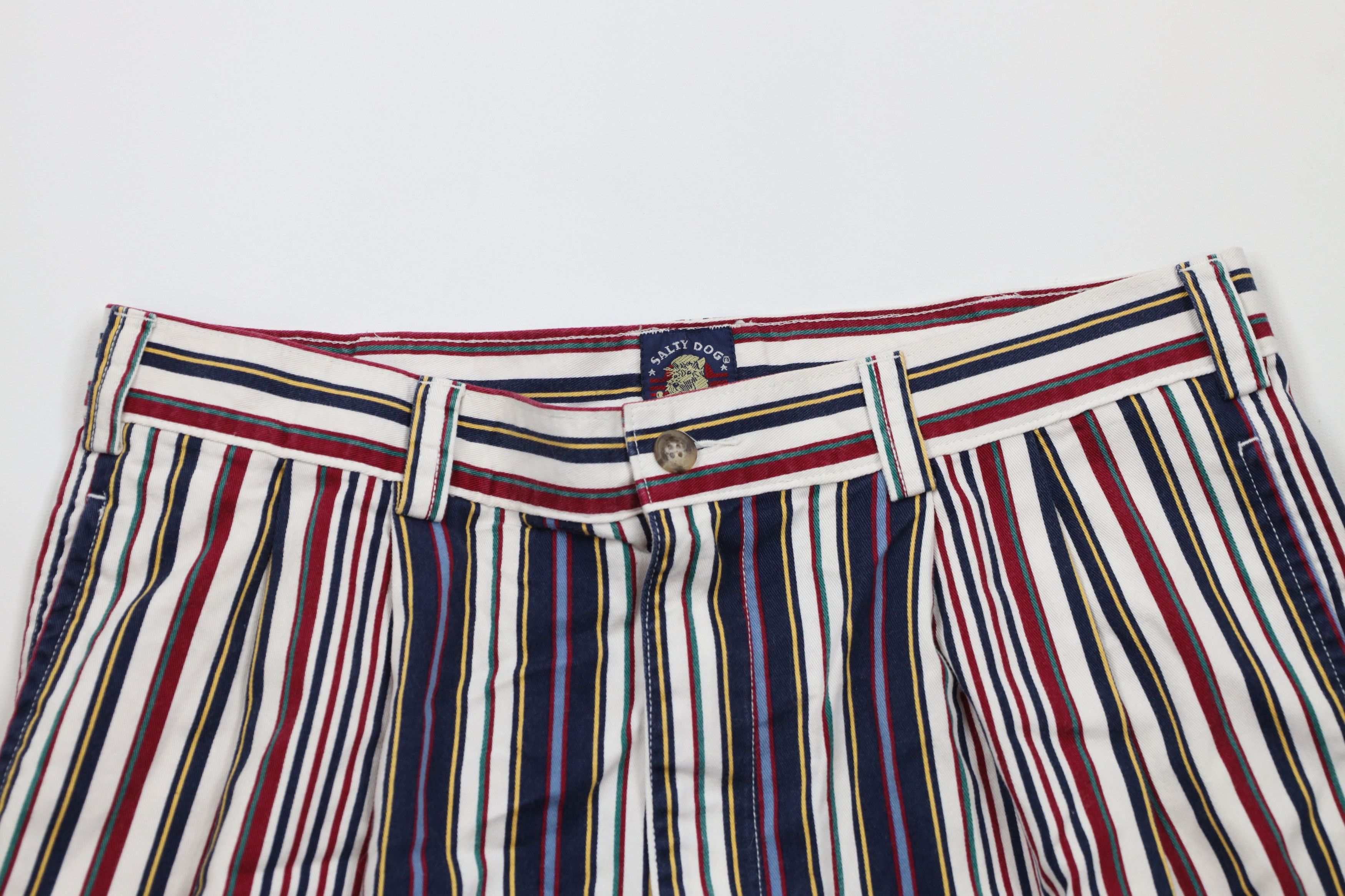 Vintage Vintage 90s Streetwear Striped Above Knee Chino Shorts Size US 32 / EU 48 - 2 Thumbnail
