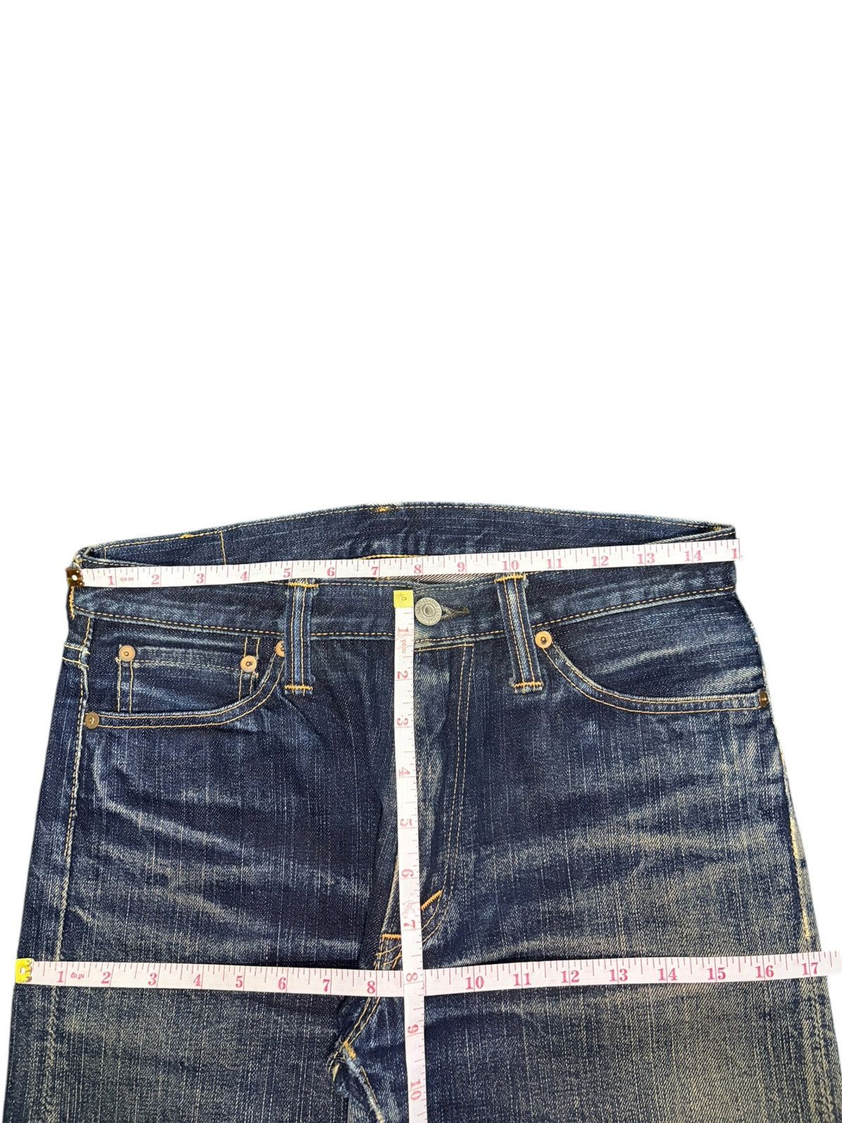 The Flat Head Vintage Flat Head 3006 Mud Wash Distressed Flare Jeans Size US 30 / EU 46 - 7 Thumbnail