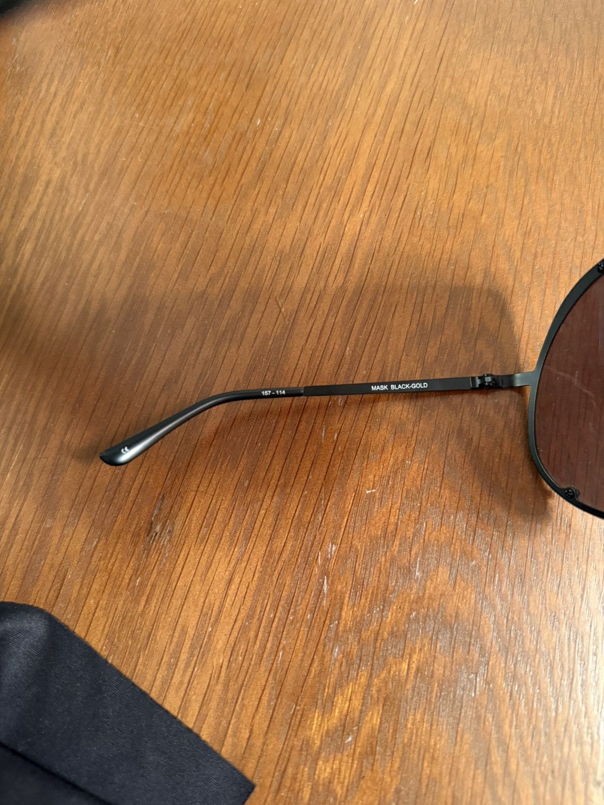 Rick Owens Rick Owens Black/Gold Shield SunGlasses Size ONE SIZE - 13 Thumbnail