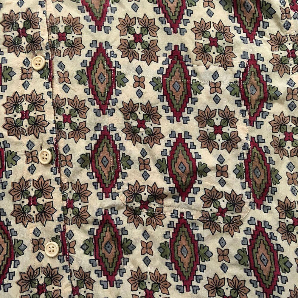 Designer New Hippie Bohemian Beige Print Shirt M Size M / US 6-8 / IT 42-44 - 4 Thumbnail