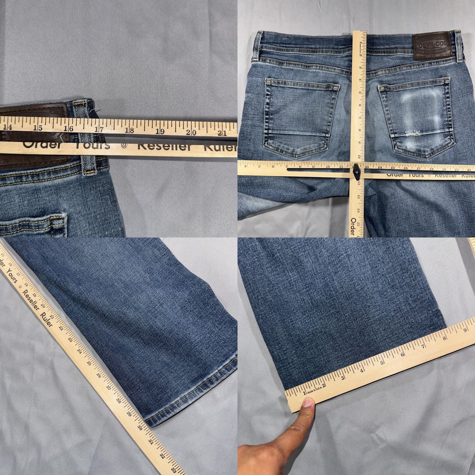 Vintage Devil-Dog Dungarees Jeans Mens 34 Blue Light Wash Straight Leg Denim Pants Regular Size US 34 / EU 50 - 8 Thumbnail
